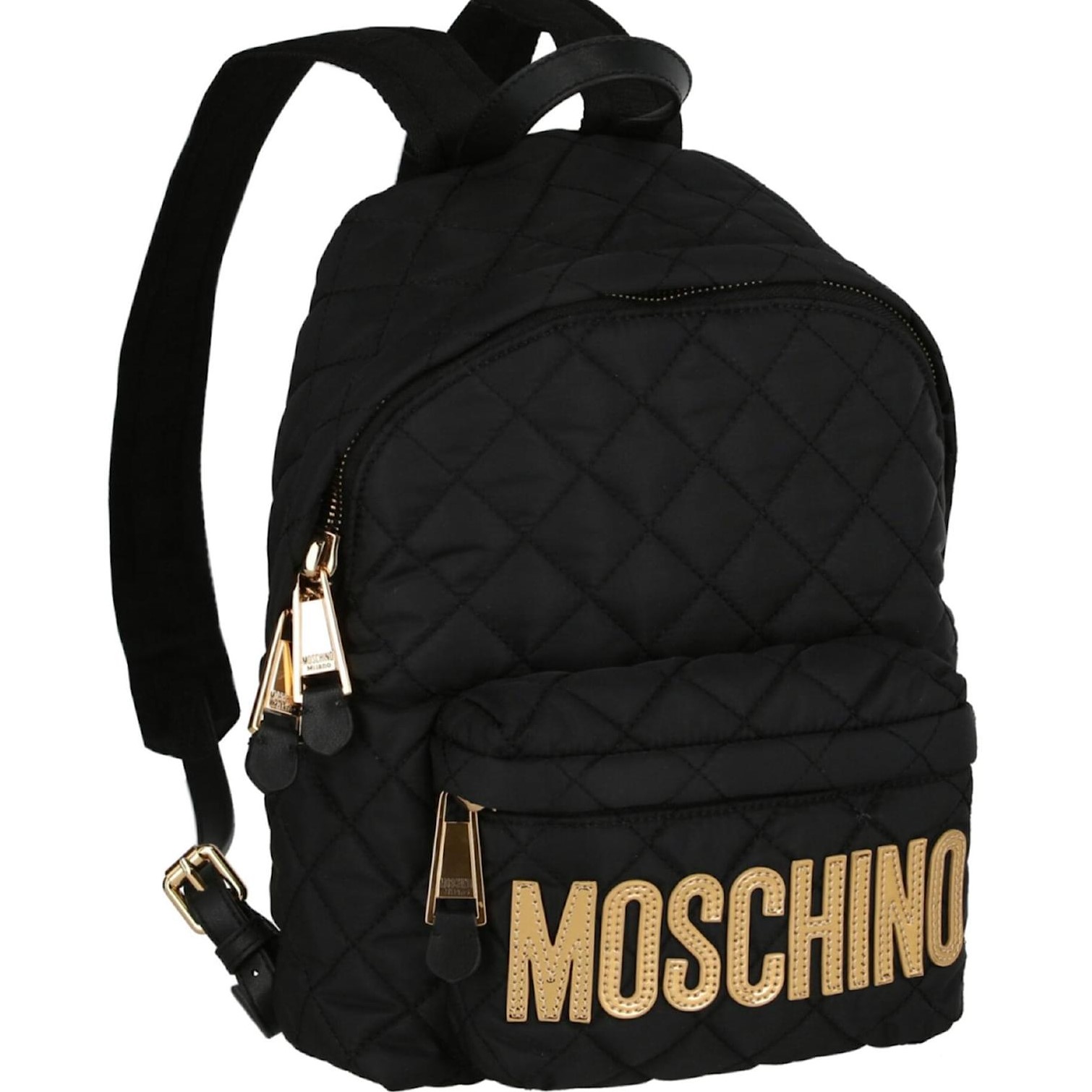 Ba lô Moschino Logo Quilted Backpack Black 4