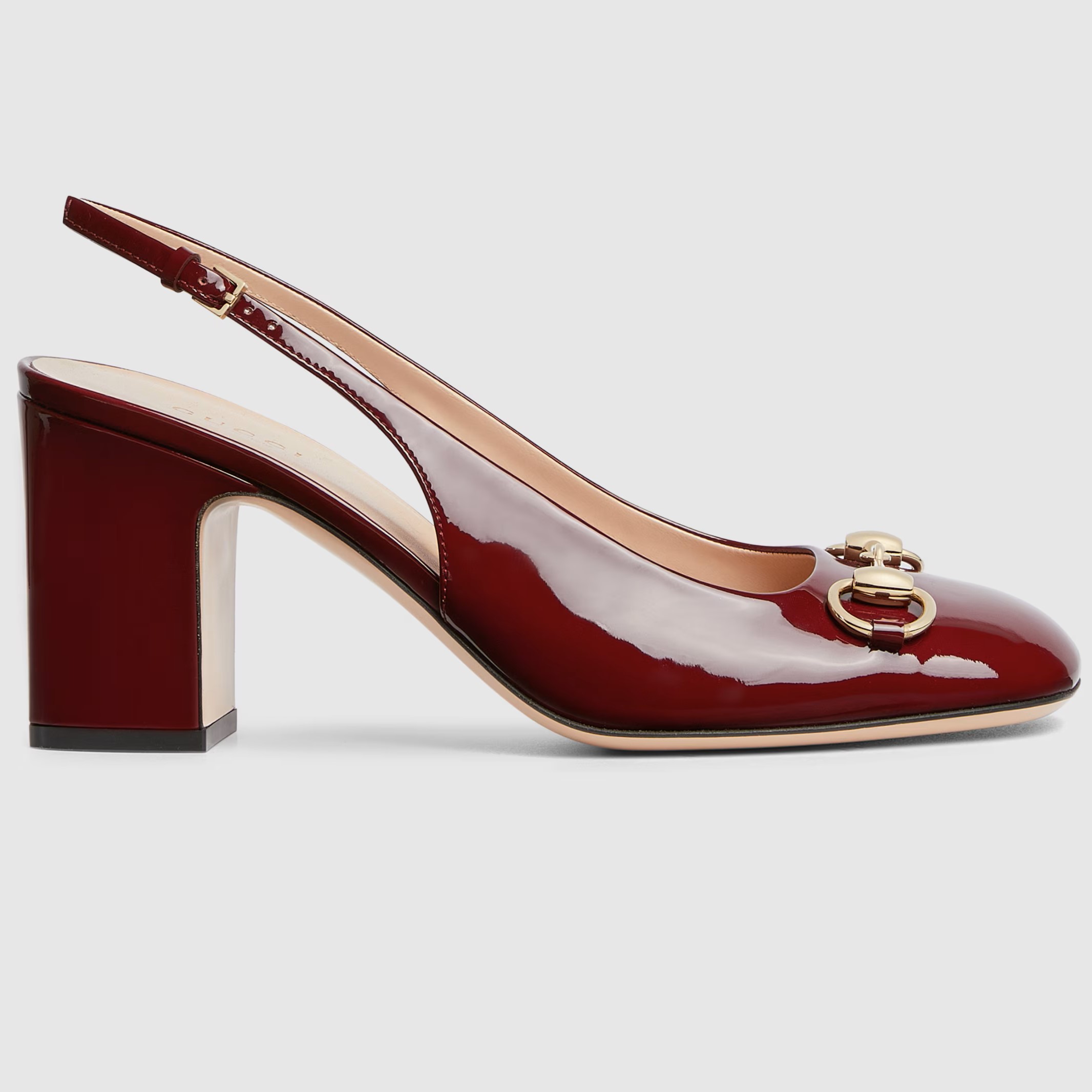 Giày nữ Gucci Womens Horsebit Slingback Rosso Ancora Red Patent Leather 2