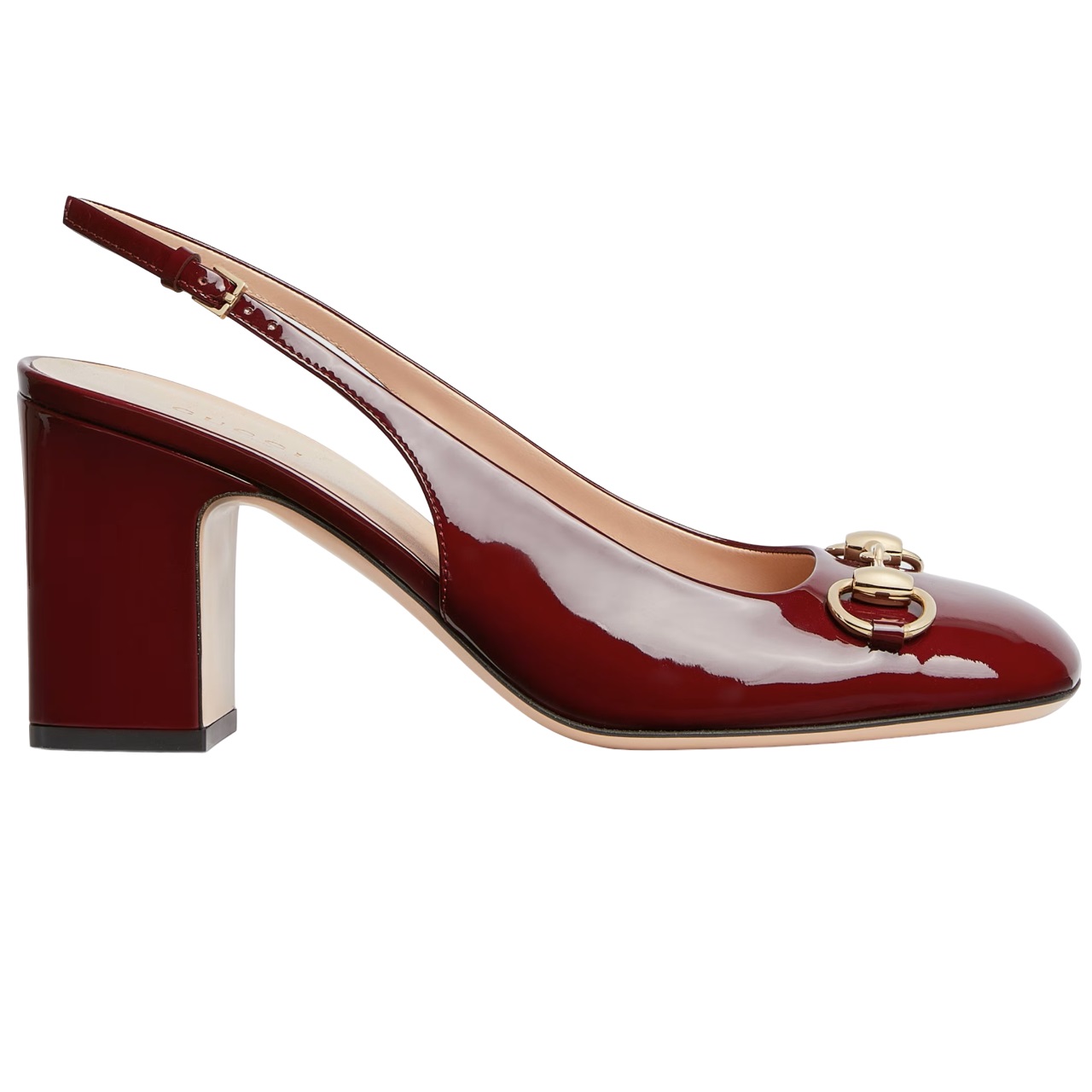 Giày nữ Gucci Womens Horsebit Slingback Rosso Ancora Red Patent Leather 5