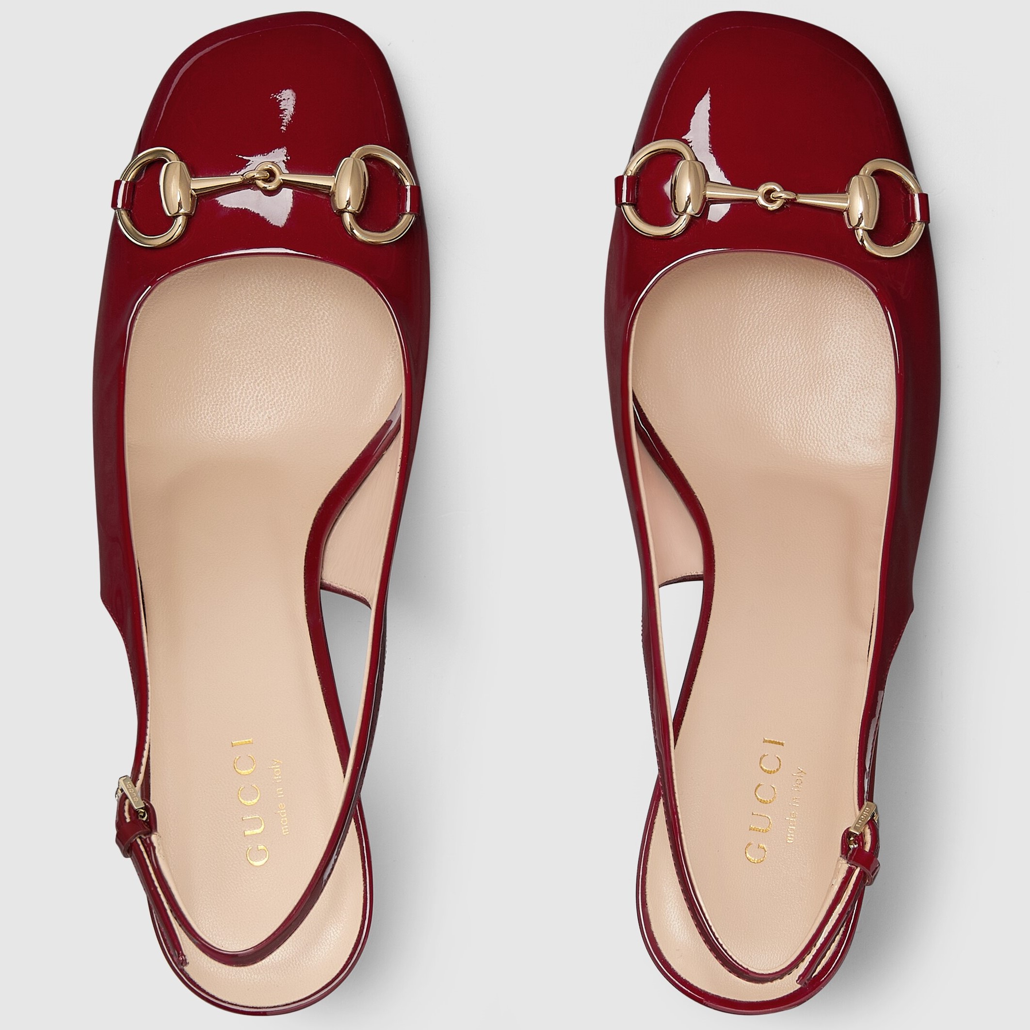 Giày nữ Gucci Womens Horsebit Slingback Rosso Ancora Red Patent Leather 7