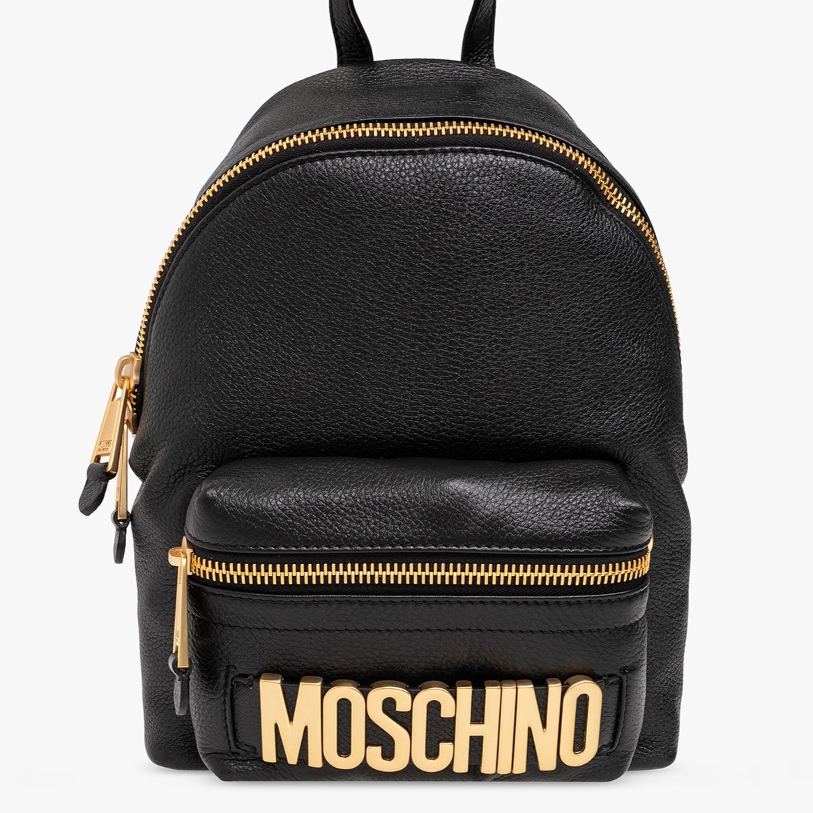 BALO NỮ MOSCHINO BLACK LEATHER BACKPACK WITH LOGO 2