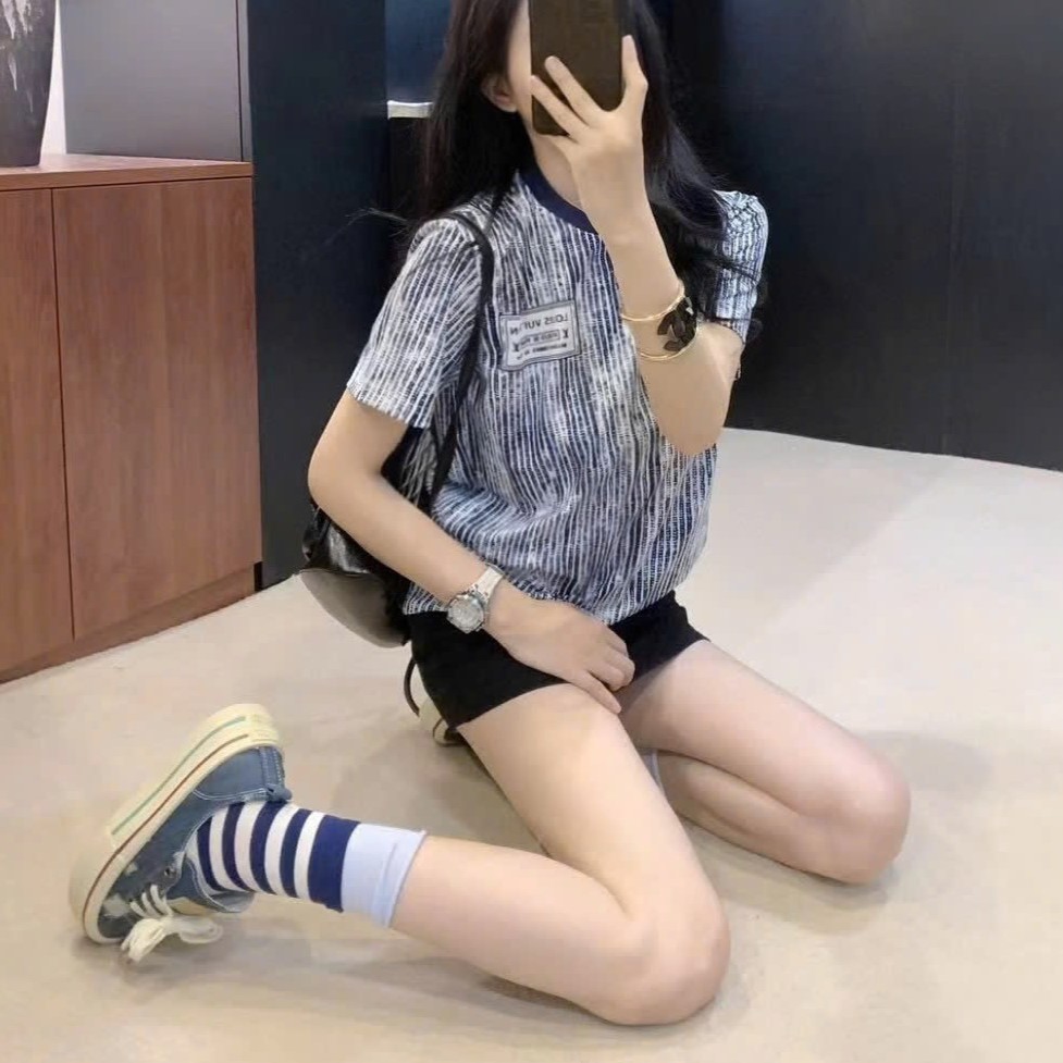 Áo thun LV tay ngắn màu loang 1