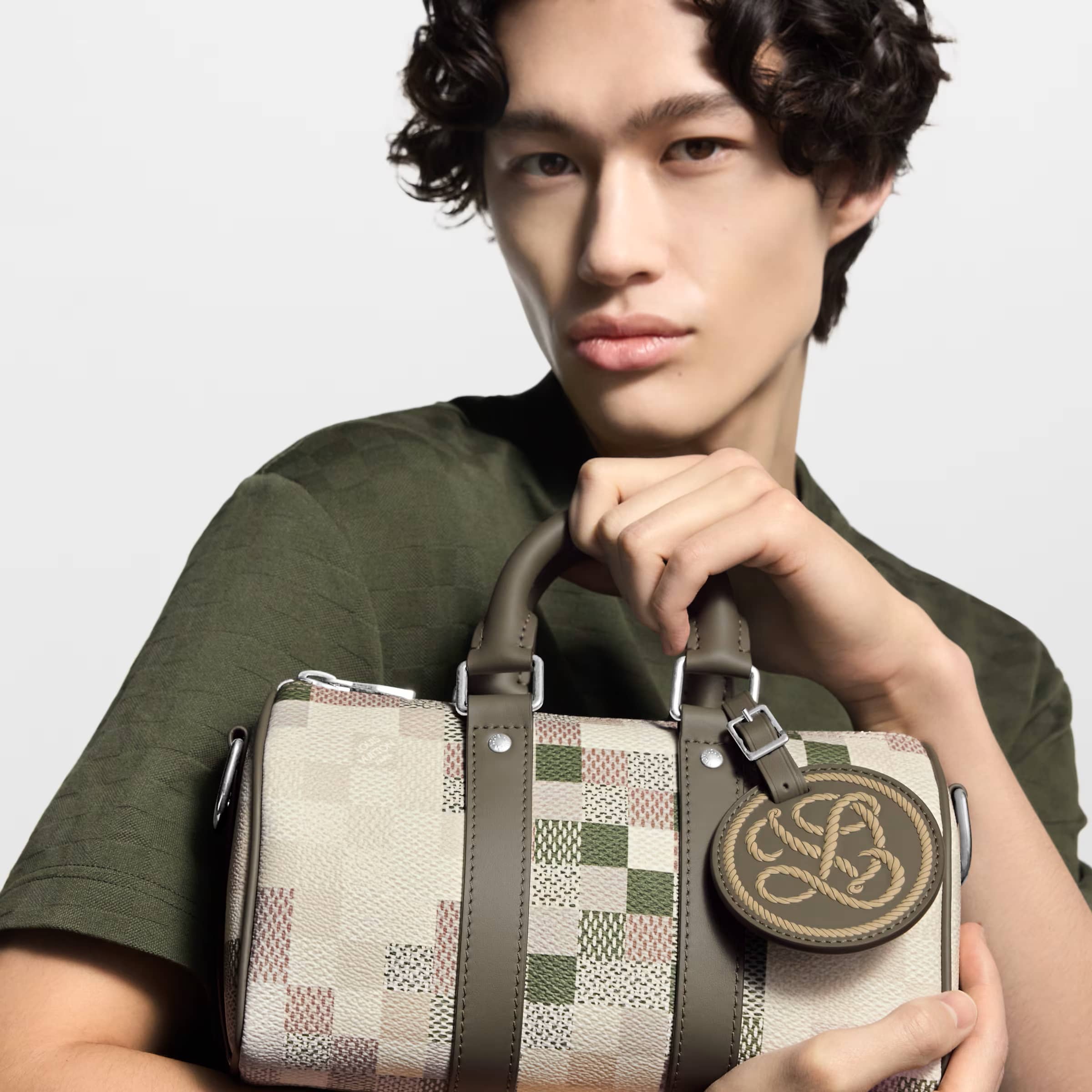 Túi Louis Vuitton Keepall Bandoulière 25 Khaki Damoflage Canvas 5