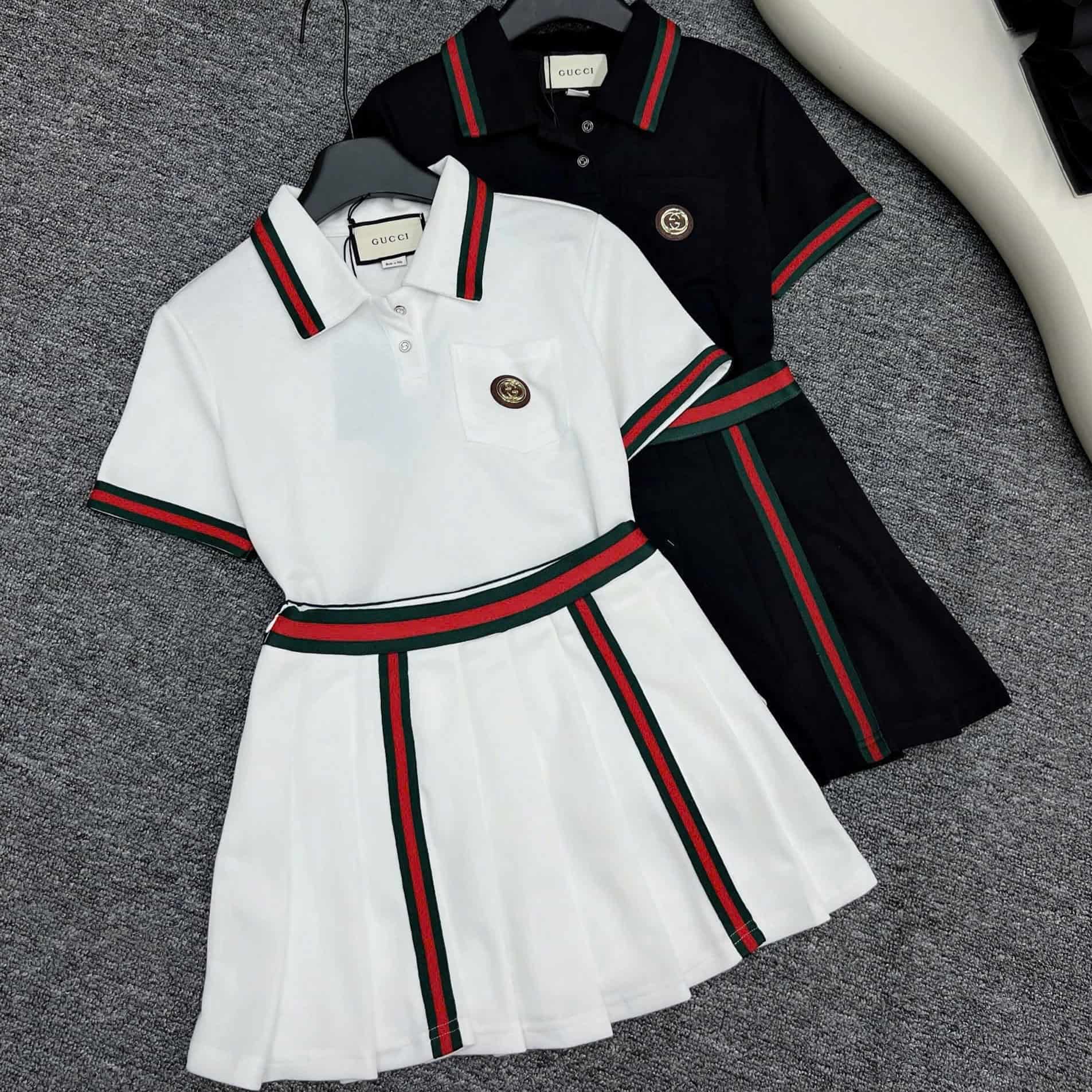 Set thời trang áo váy xòe thun Gucci 9