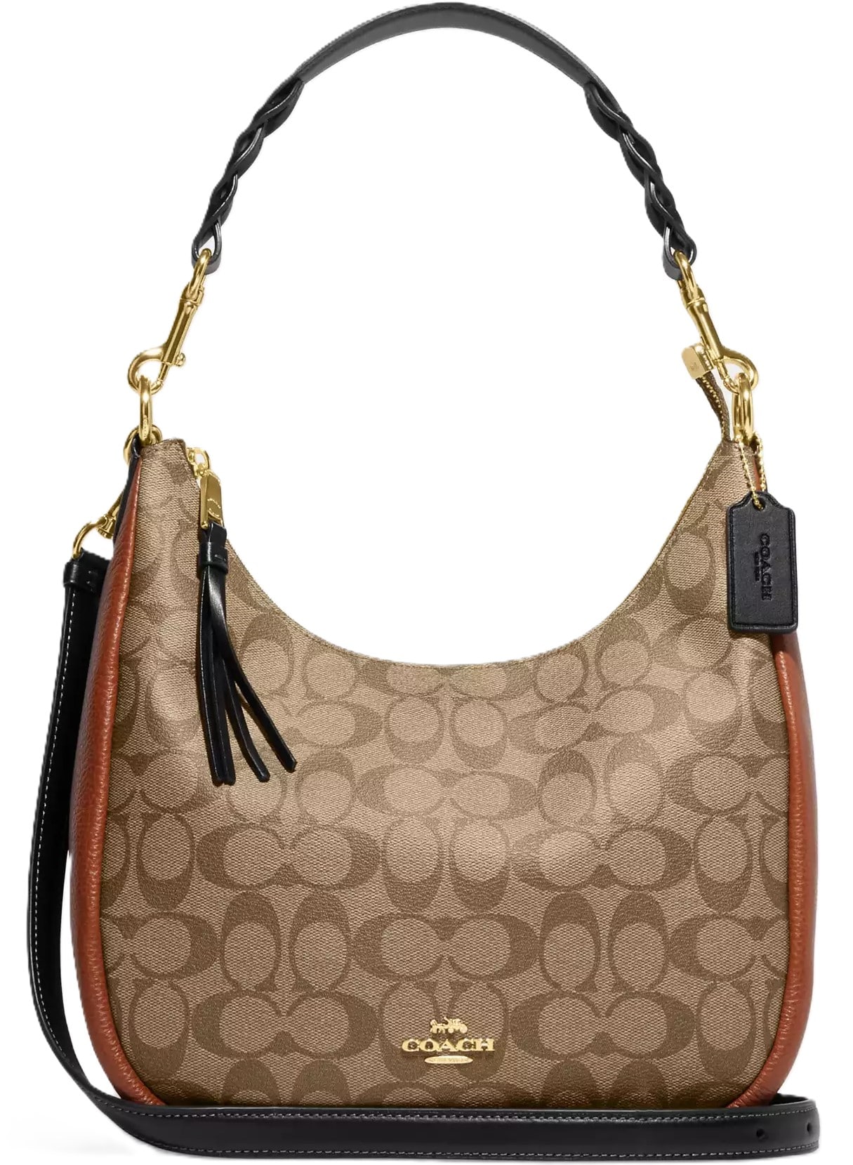 Túi Coach Jules Hobo Bag in Signature Color Block Canvas Khaki Multicolor CF350 1