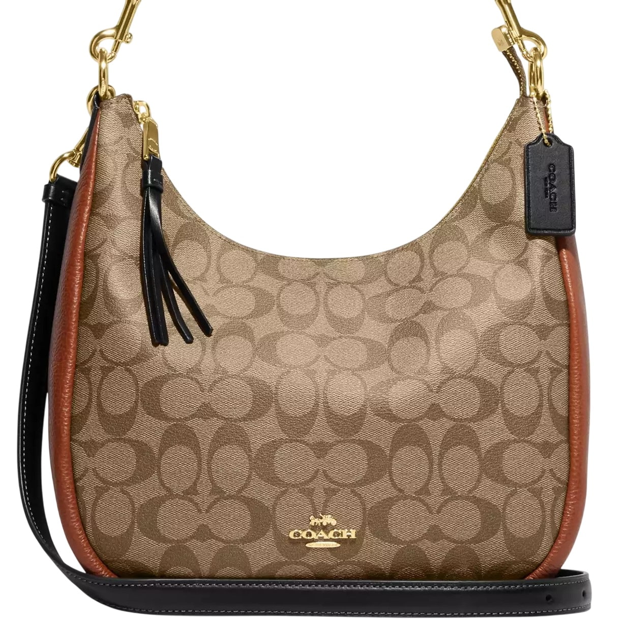 Túi Coach Jules Hobo Bag in Signature Color Block Canvas Khaki Multicolor CF350 4