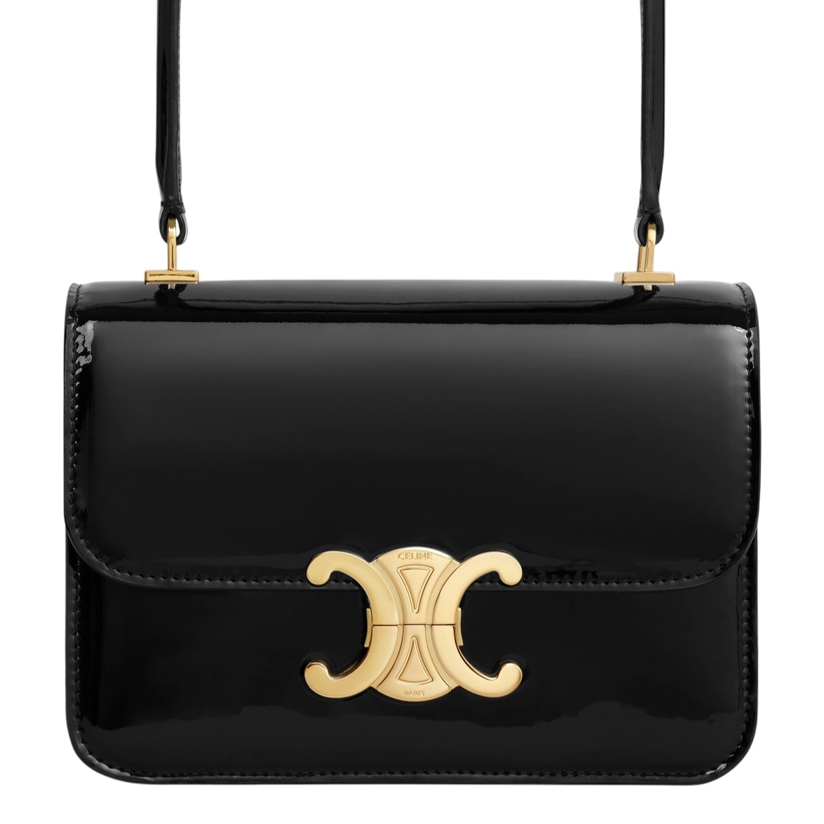 Túi kẹp nách Celine Teen Garance bag in Patent Calfskin Black 2