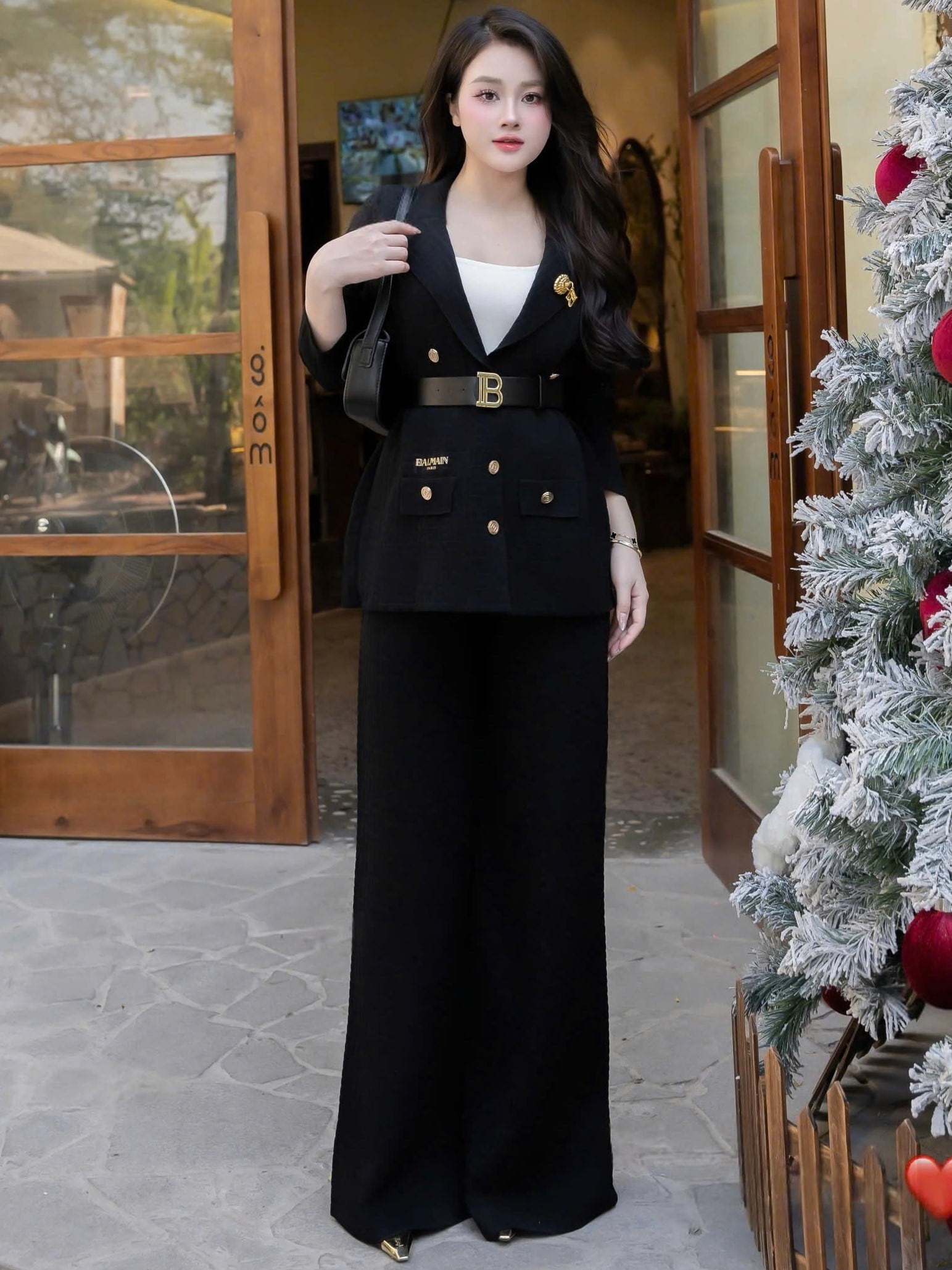 Set bộ áo quần dài len Balmain 3
