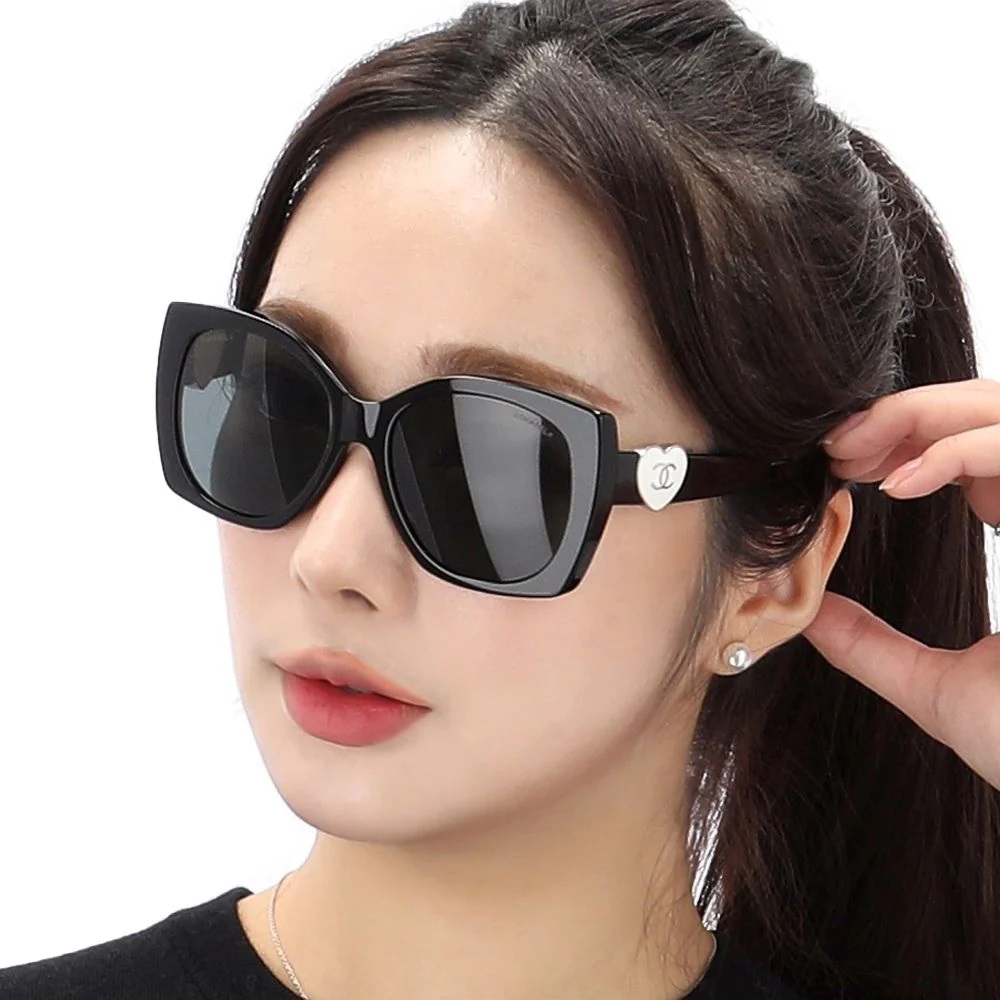 Mắt kính Chanel Square Sunglasses Acetate Black 4