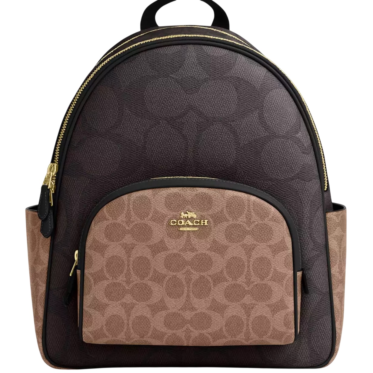 Ba lô Coach Coat Backpack in Blocked Signature Canvas Walnut CZ771 2