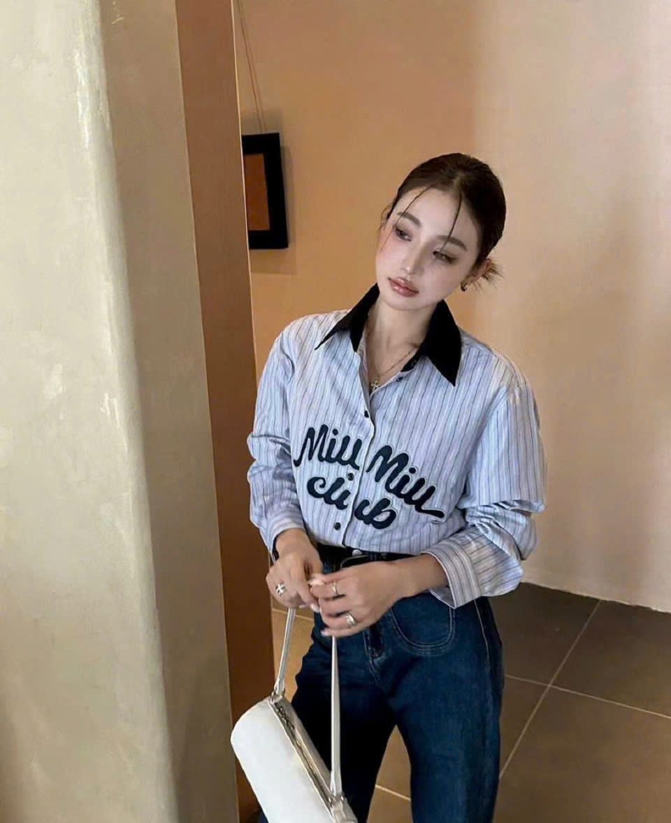 Áo tay dài cổ bẻ Miu Miu 7