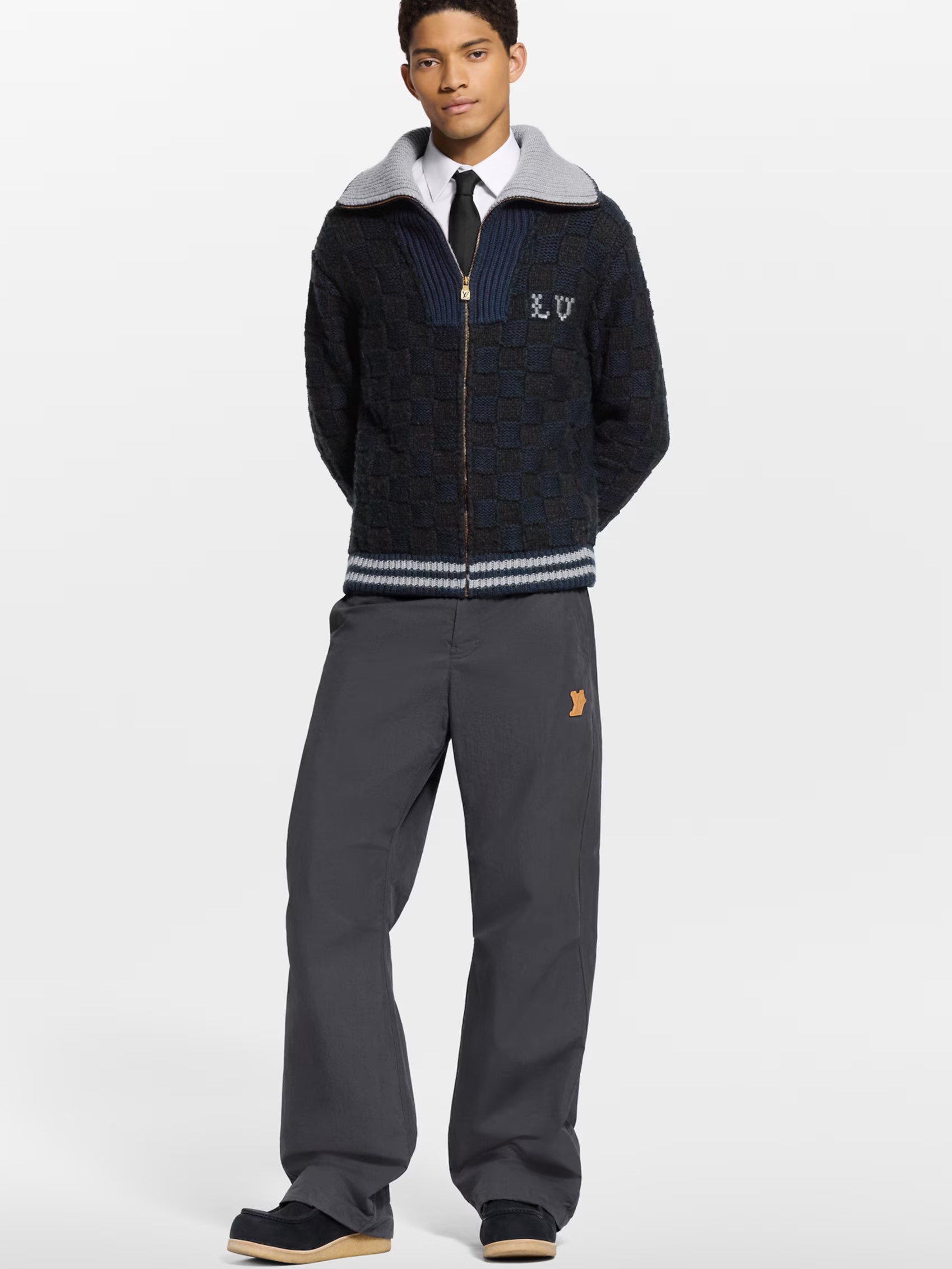 Áo khoác unisex LV Louis Vuitton Knitted Jacket With Damier Pattern 6