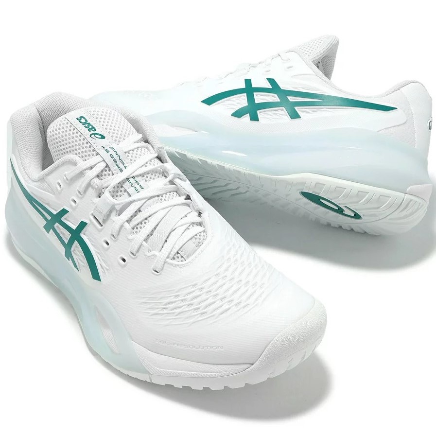 Giày Pickleball Asics Gel-Resolution X Tennis Shoes White Pitch Green 1041A481-102 5