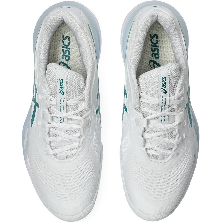 Giày Pickleball Asics Gel-Resolution X Tennis Shoes White Pitch Green 1041A481-102 13