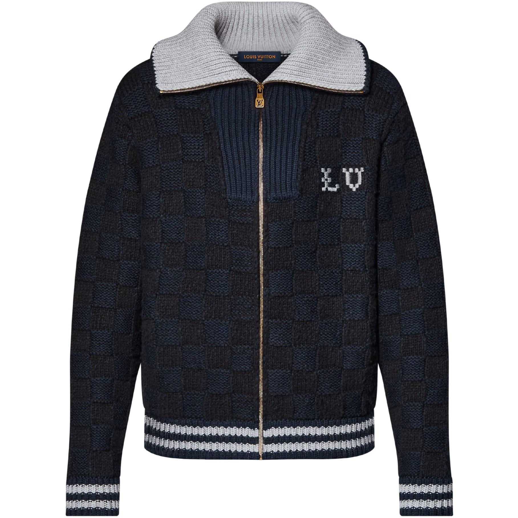 Áo khoác unisex LV Louis Vuitton Knitted Jacket With Damier Pattern 4