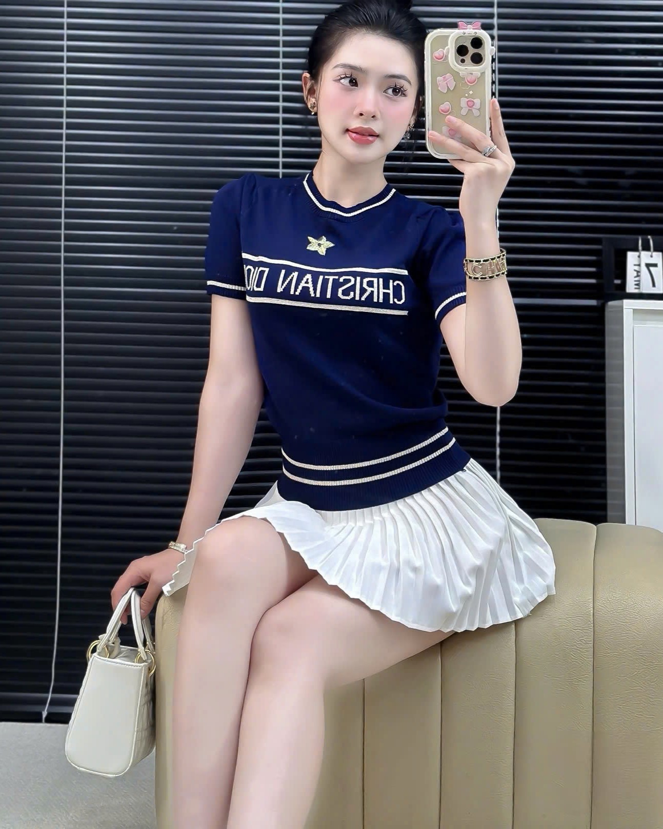 Áo dior len nữ tay lỡ 4
