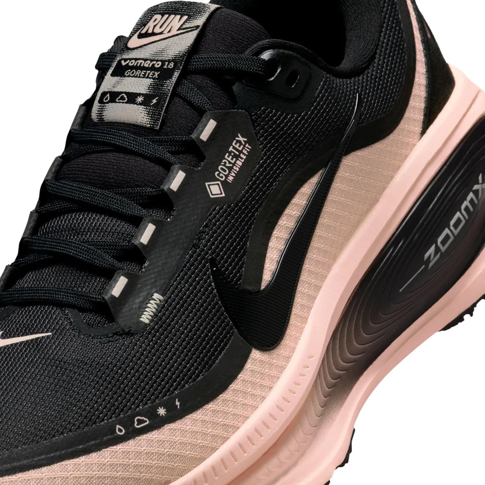 Giày Nike nữ Vomero 18 Gore-Tex Womens Road Running Shoes Black Crimson Tint HQ7002-003 9