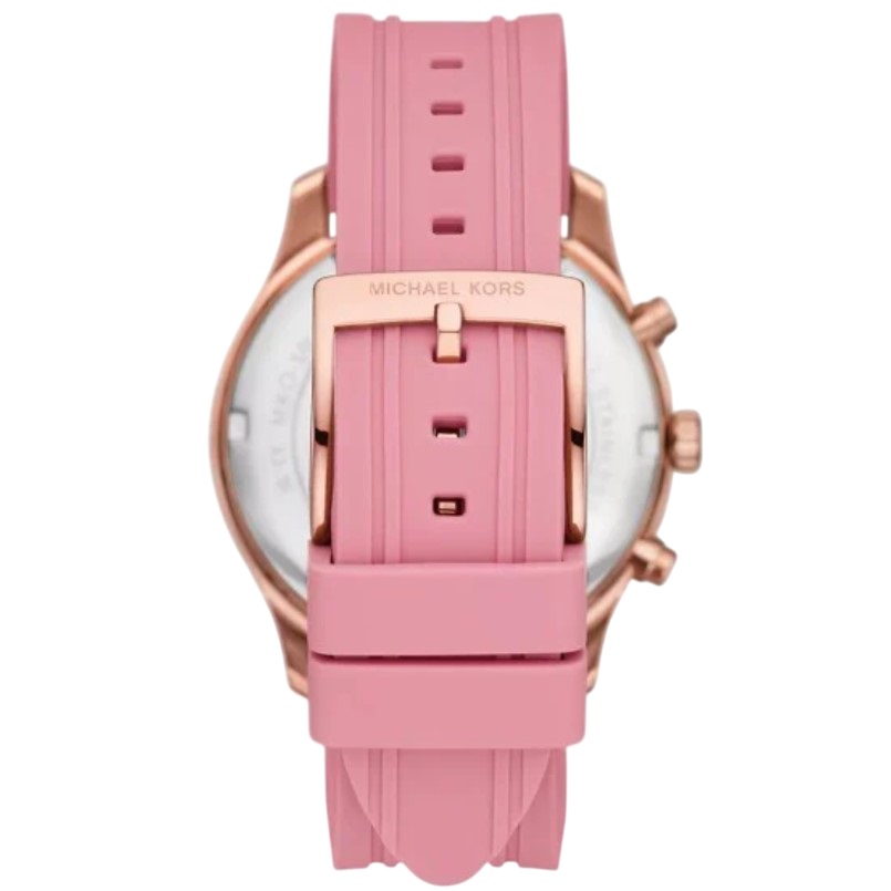 Đồng hồ nữ Michael Kors Pink Silicone Strap Rose Gold Dial Watch MKO1039 1