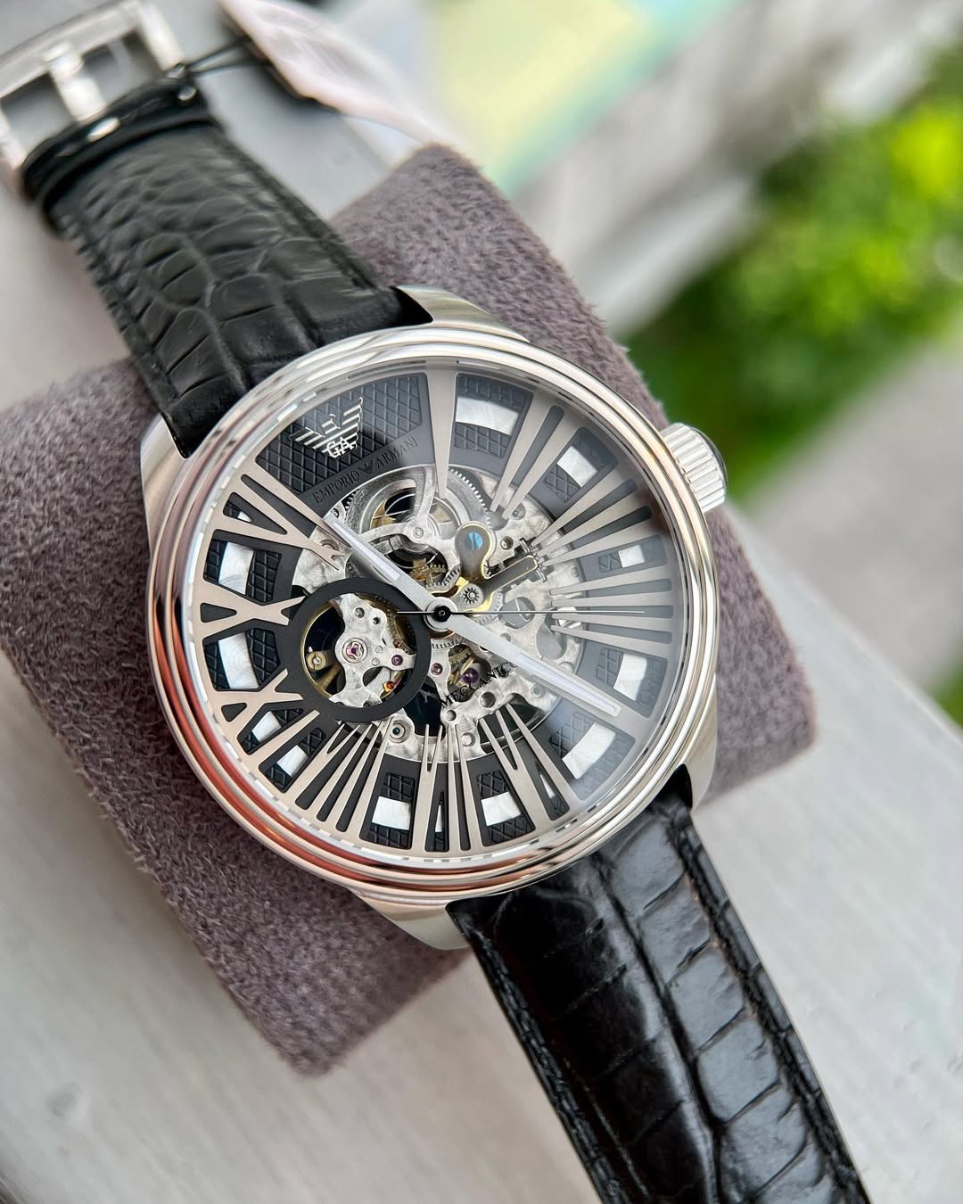 Đồng hồ Nam Emporio Armani Meccanico Mens Black Dial Leather Strap Automatic Watch AR4629 17
