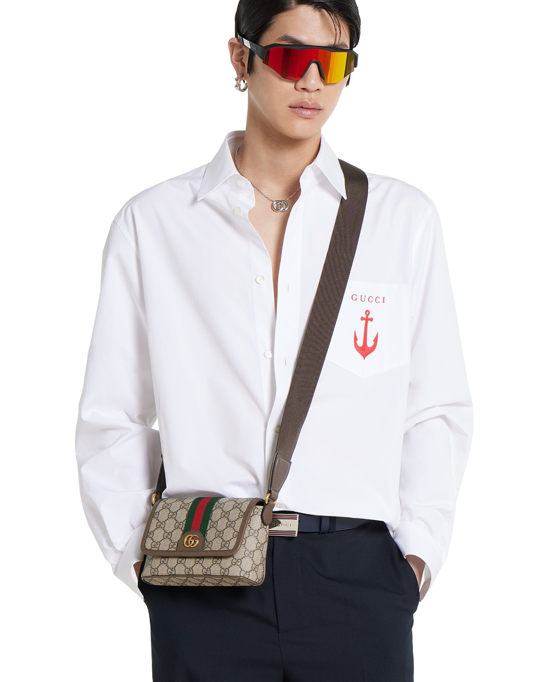 Túi Gucci Ophidia Mini Bag Beige and Dark Brown GG Monogram 3