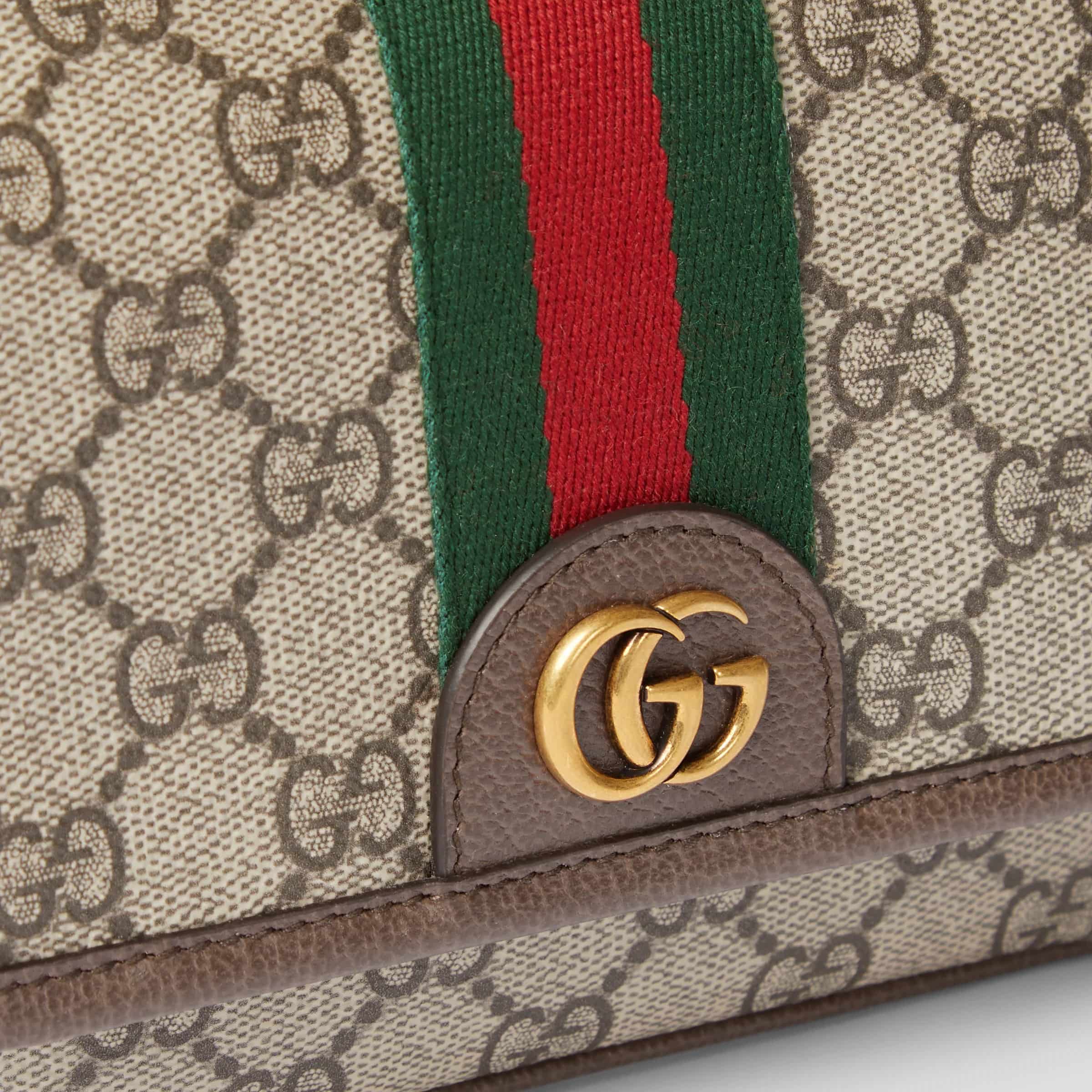 Túi Gucci Ophidia Mini Bag Beige and Dark Brown GG Monogram 6