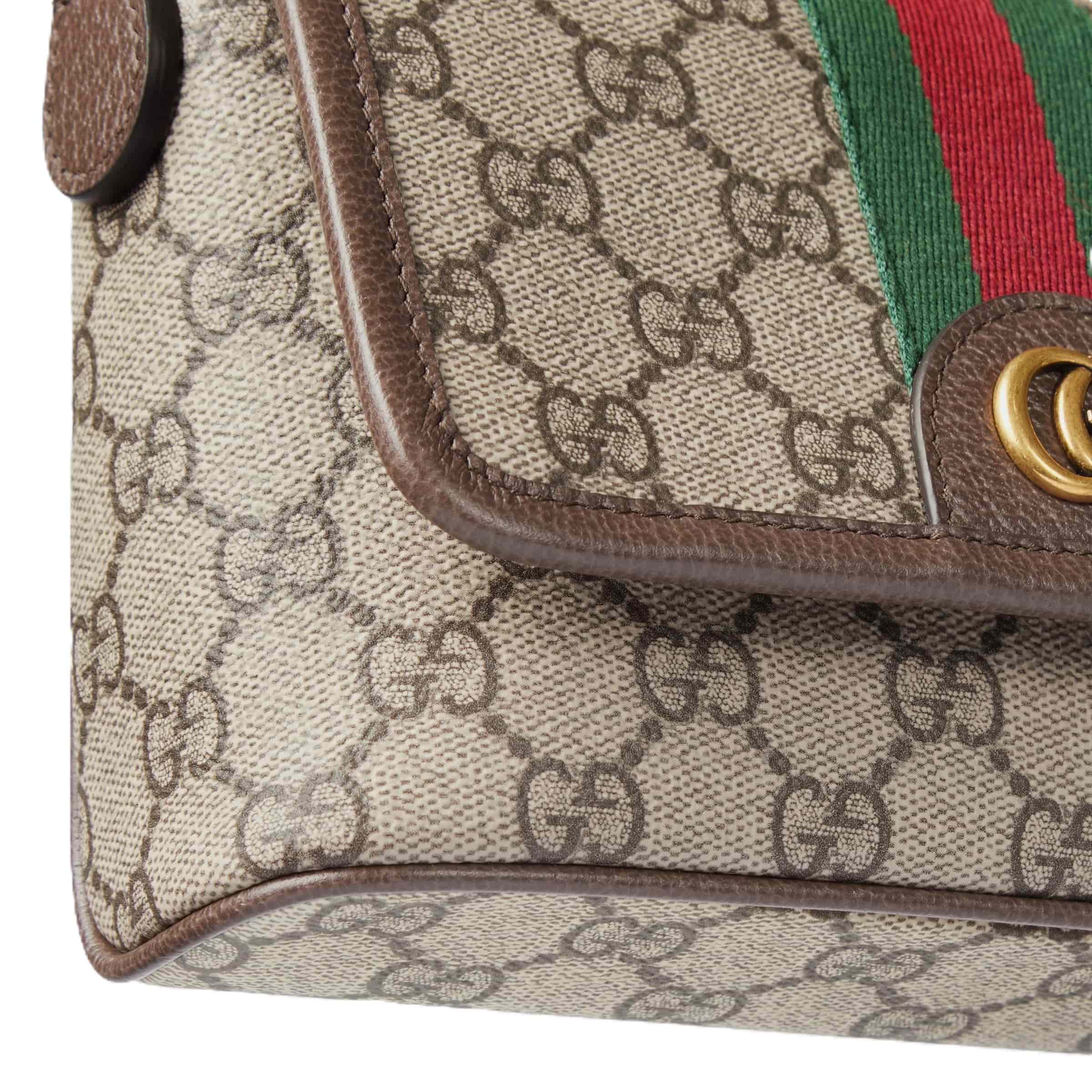 Túi Gucci Ophidia Mini Bag Beige and Dark Brown GG Monogram 8