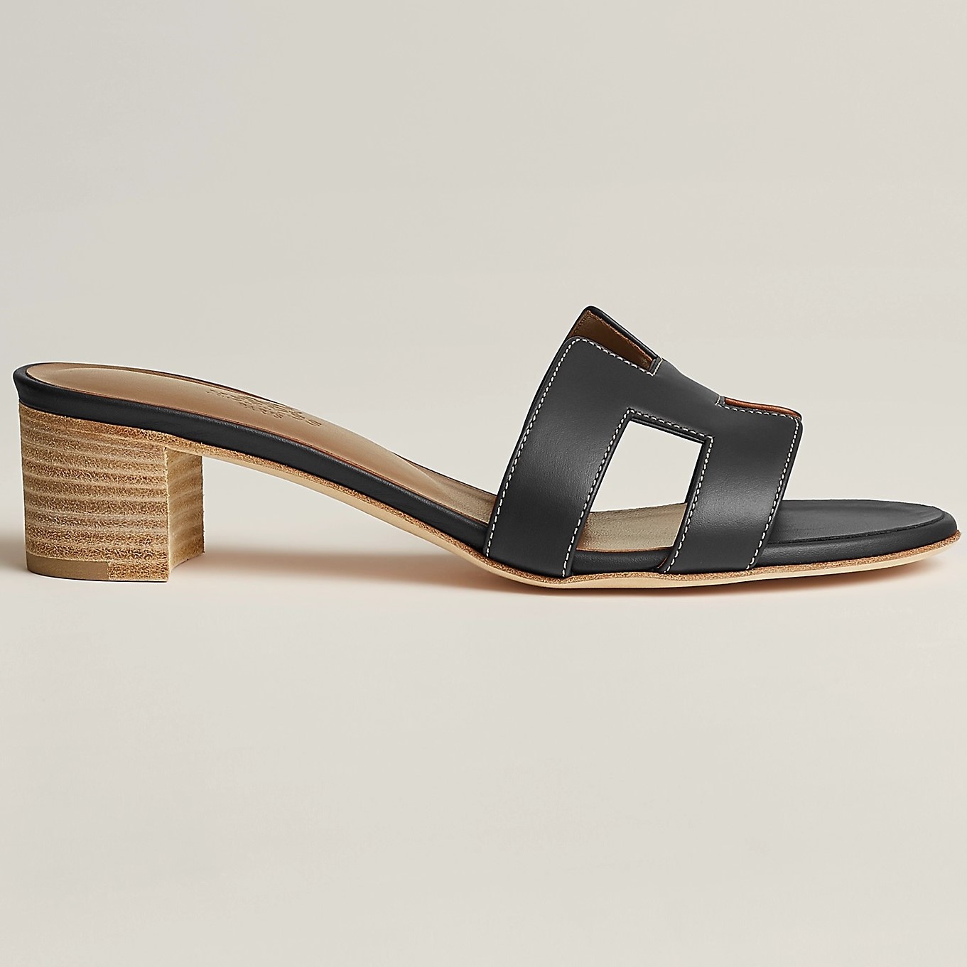 GUỐC NỮ HERMÈS HM OASIS SANDAL MULES SLIDES NOIR MÀU ĐEN 5
