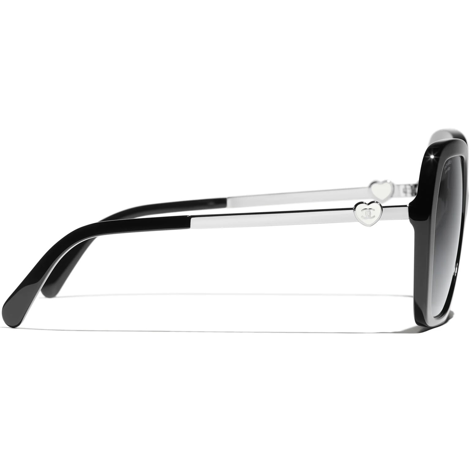Mắt kính Chanel Square Sunglasses Acetate Metal Frame Black Grey 5521 2