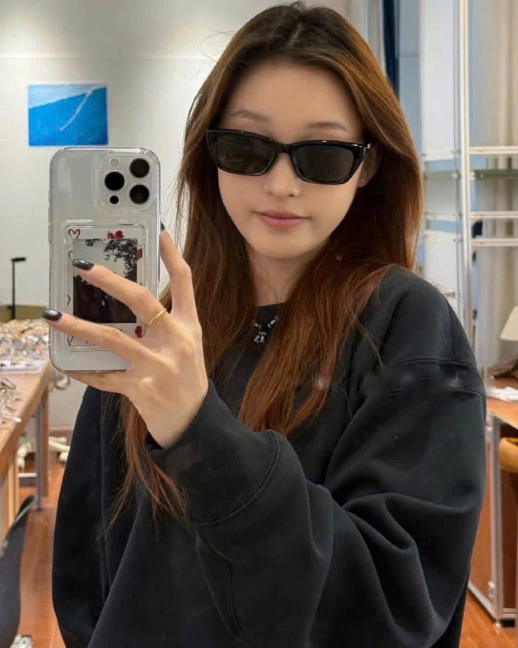 Mắt kính Gentle Monster Sage 01 Cat-Eye Sunglasses in Black Acetate 8