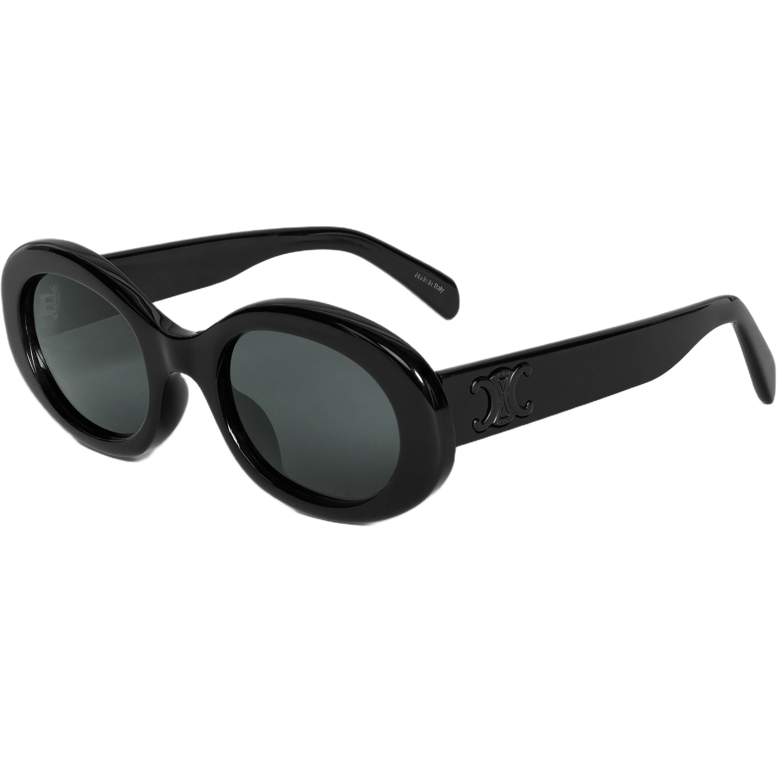MÁT NỮ CELINE TRIOMPHE 01 SUNGLASSES IN OVAL BLACK ACETATE FRAME 6