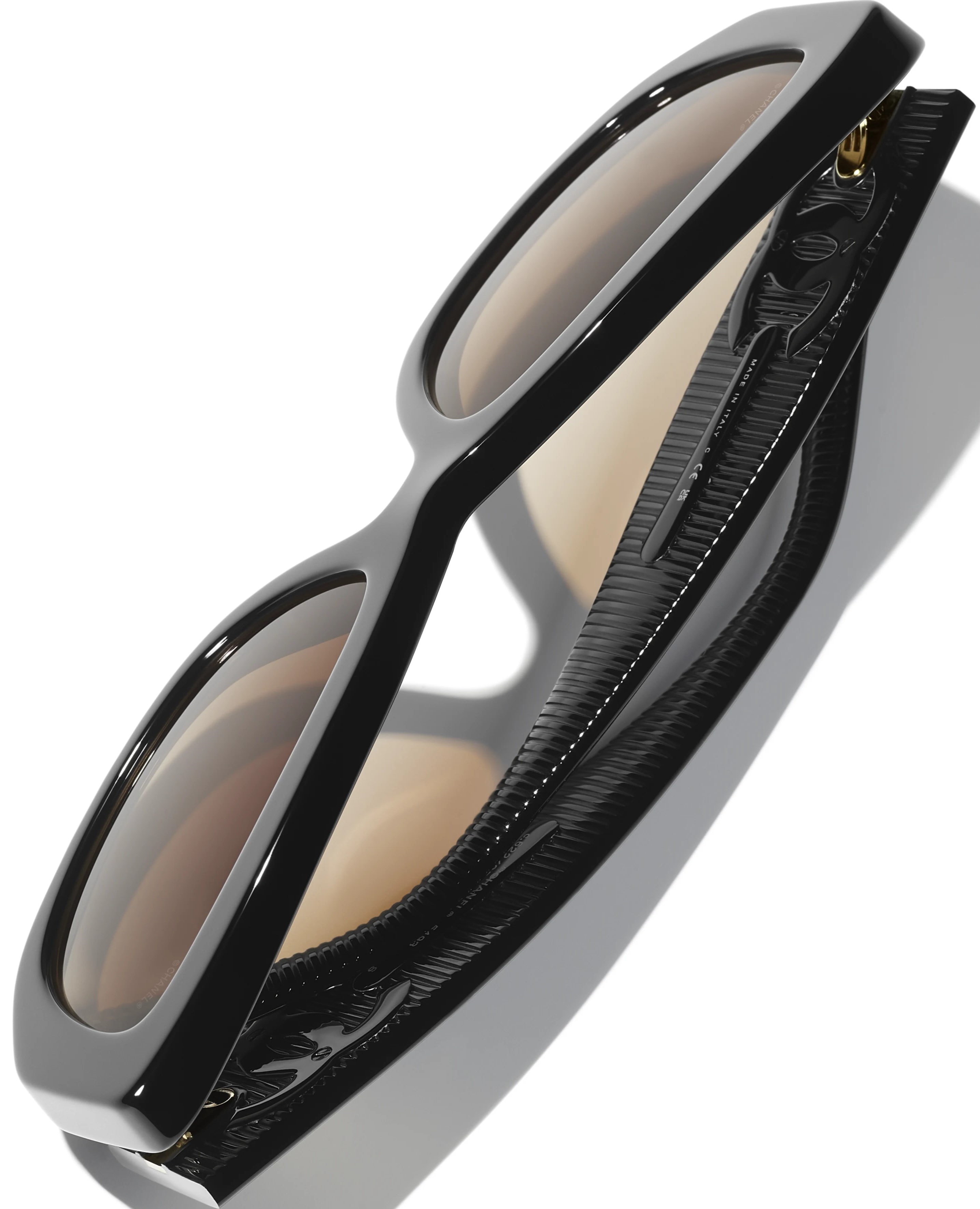 Kính Mát Nữ Chanel Rectangle Black Acetate Sunglasses 5493 4