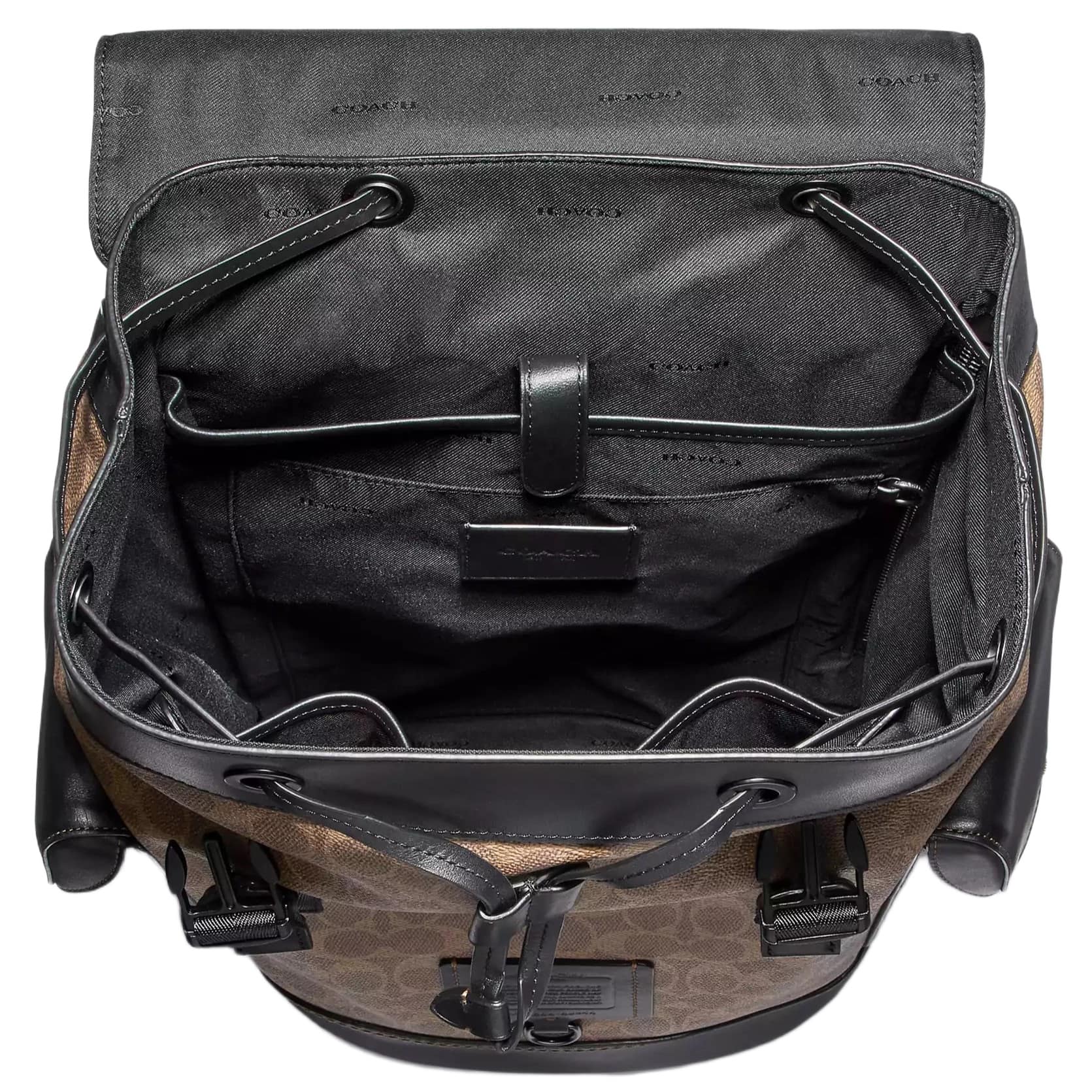 Balo Coach Rivington Backpack In Signature Canvas Black Copper Khaki 40344 3