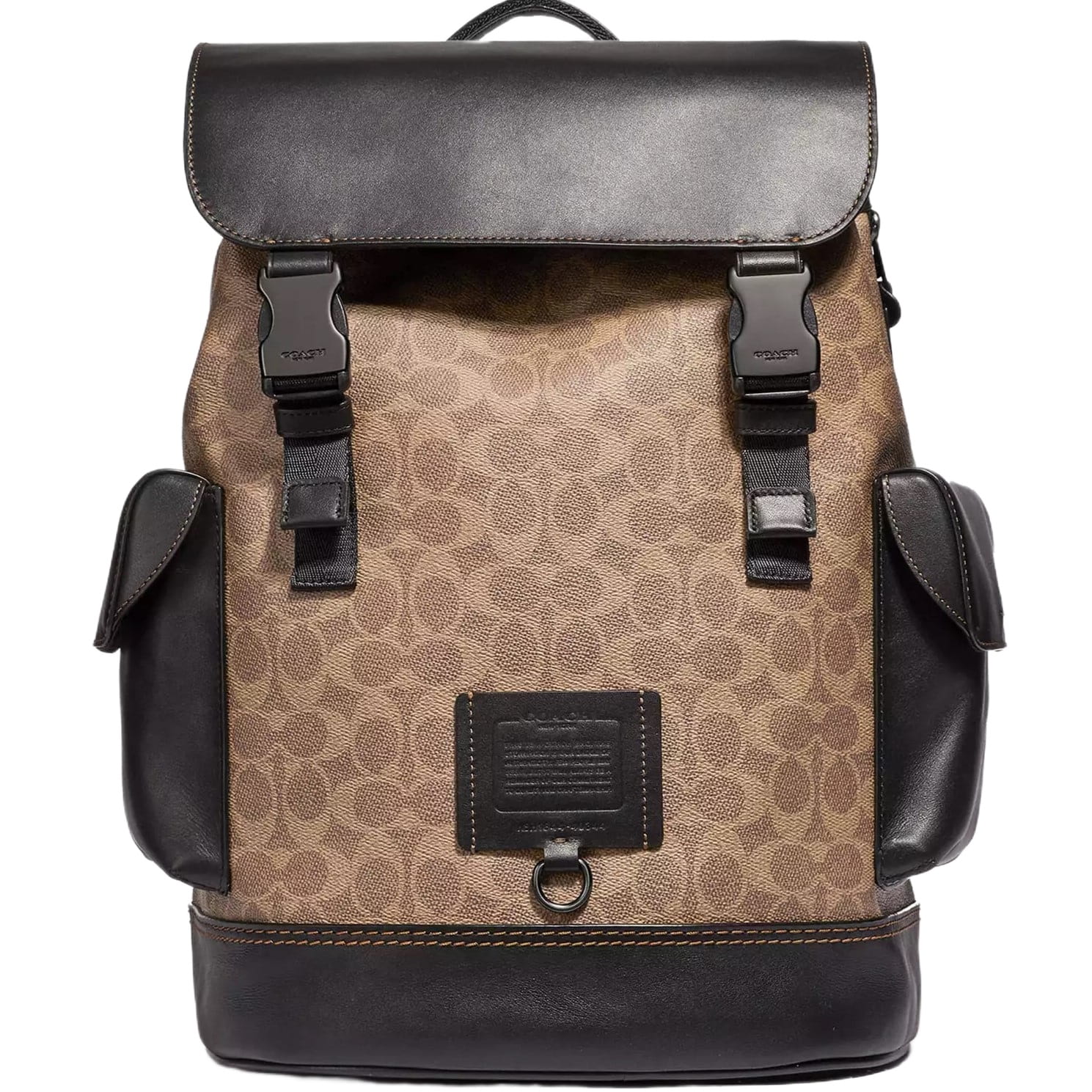 Balo Coach Rivington Backpack In Signature Canvas Black Copper Khaki 40344 4