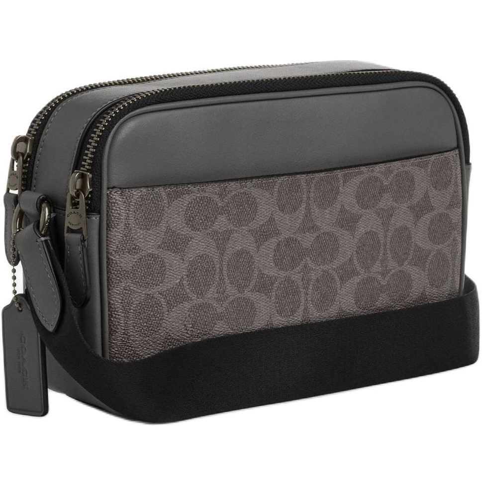 Túi Coach Nam Graham Crossbody Bag In Signature Canvas With Varsity Stripe Grey CCG30 4