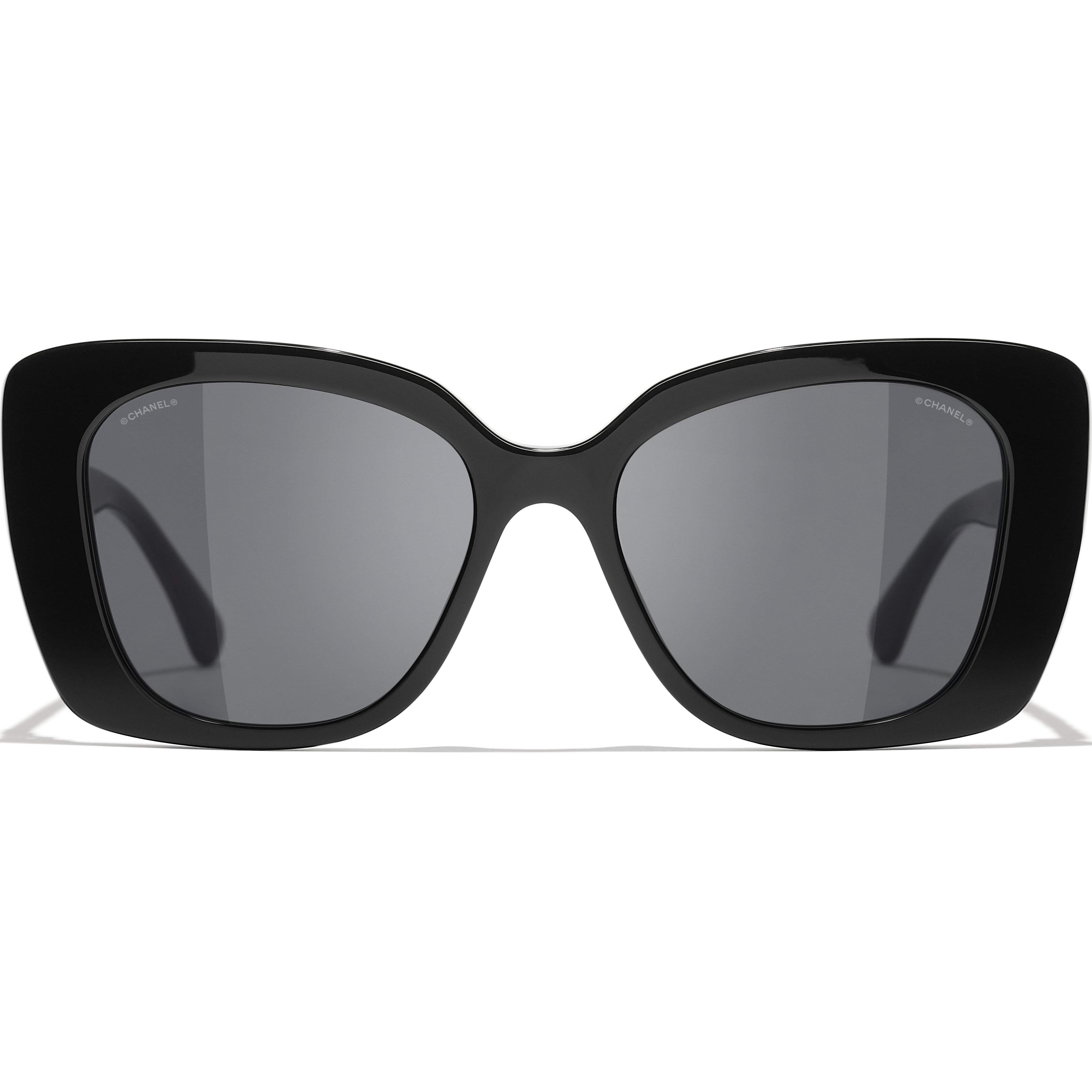 Mắt kính Chanel Square Sunglasses Black Acetate Frame Grey Lenses CH5422B 1
