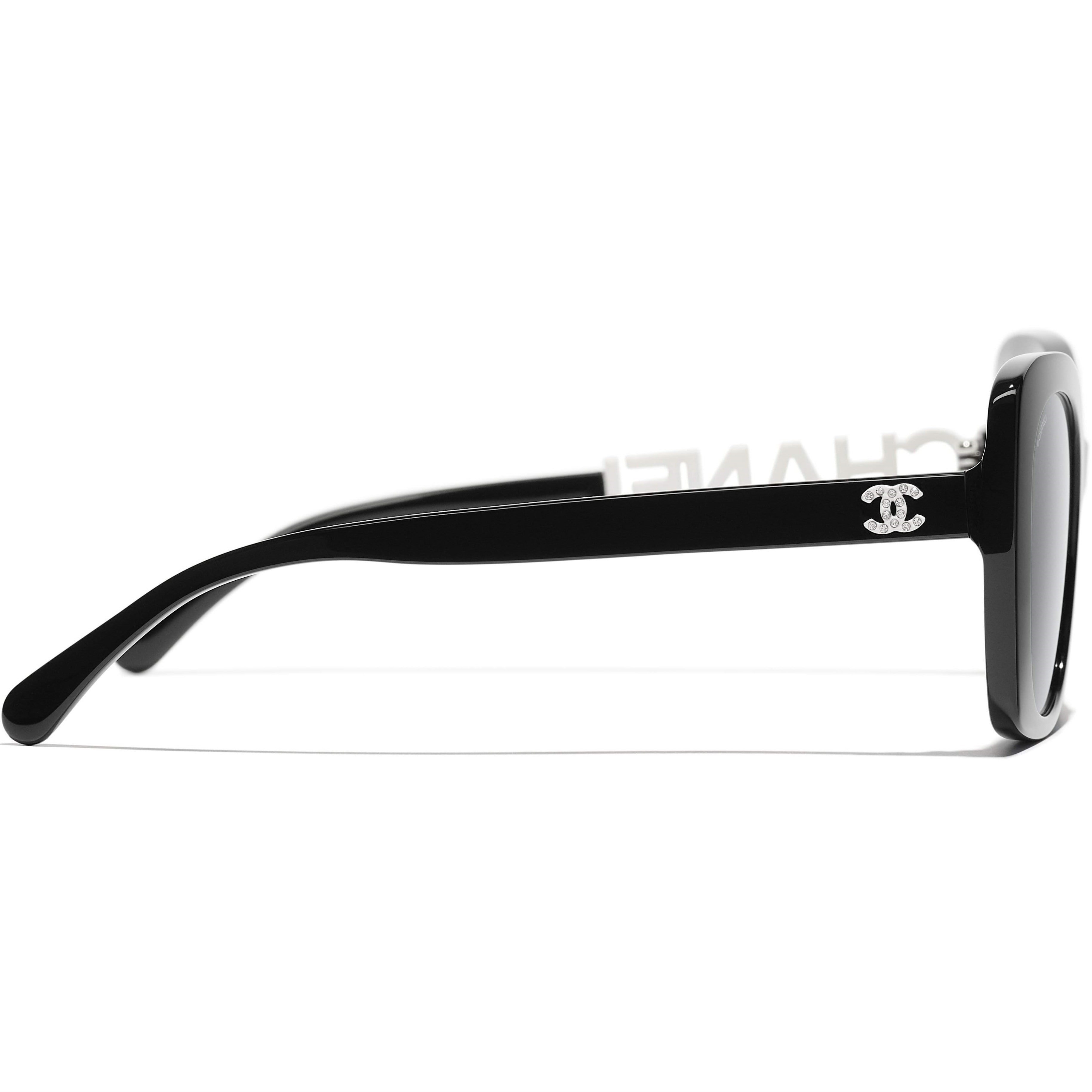 Mắt kính Chanel Square Sunglasses Black Acetate Frame Grey Lenses CH5422B 5