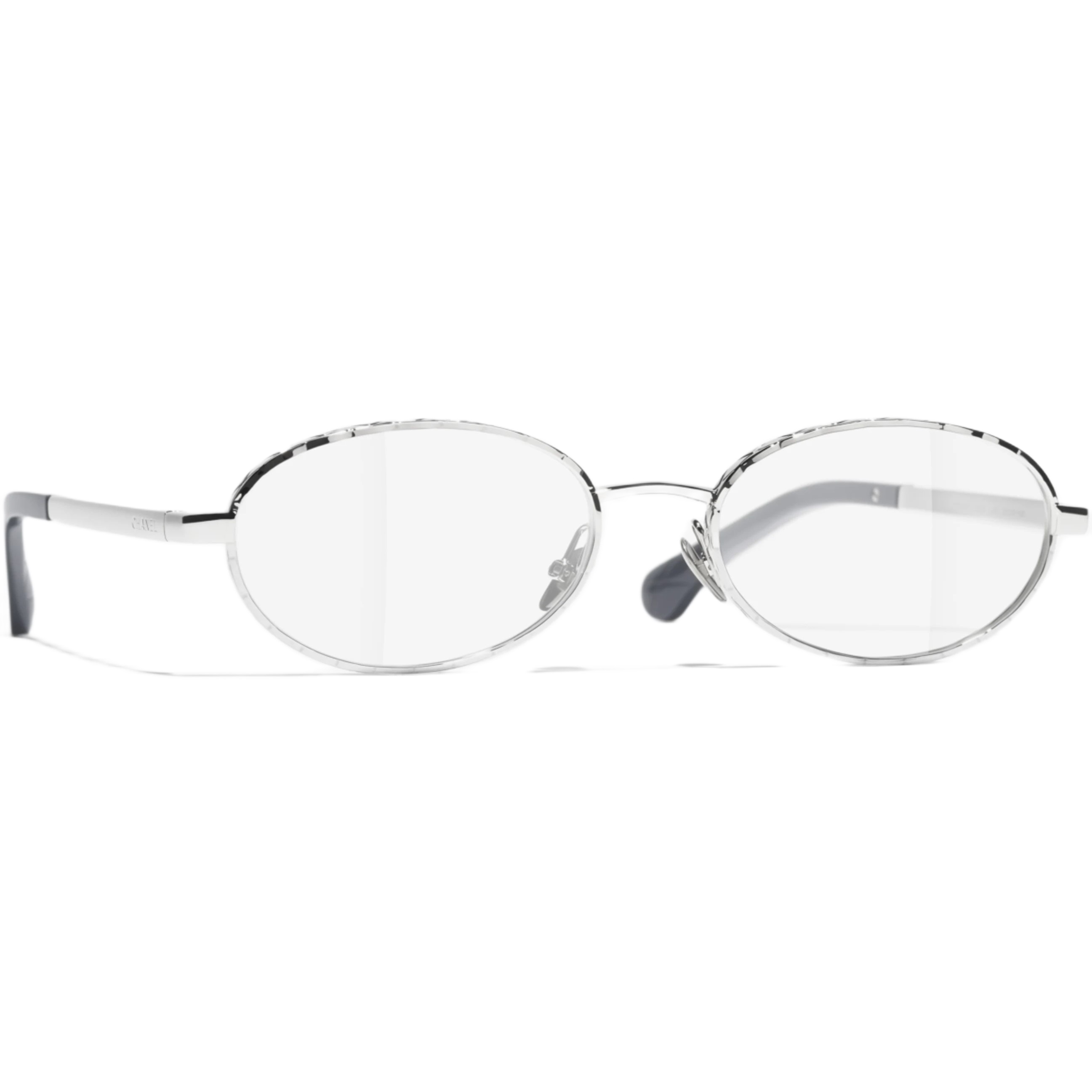 Mắt Kính Chanel Oval Silver Frame Eyeglasses 3