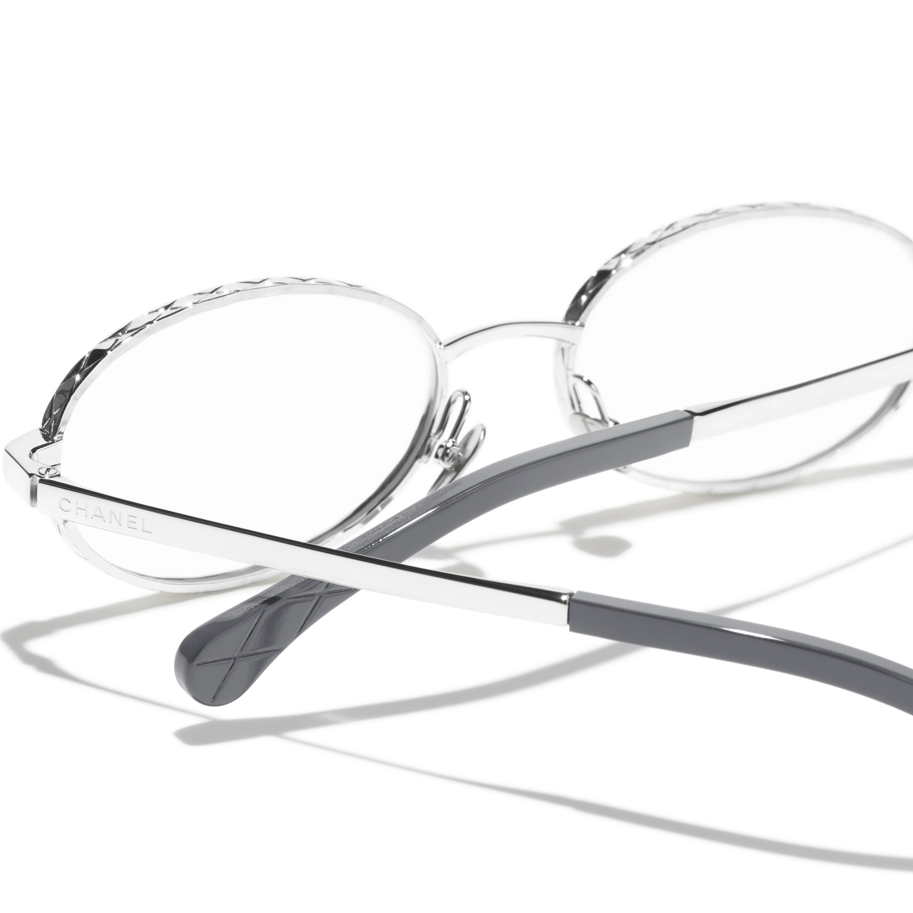 Mắt Kính Chanel Oval Silver Frame Eyeglasses 4