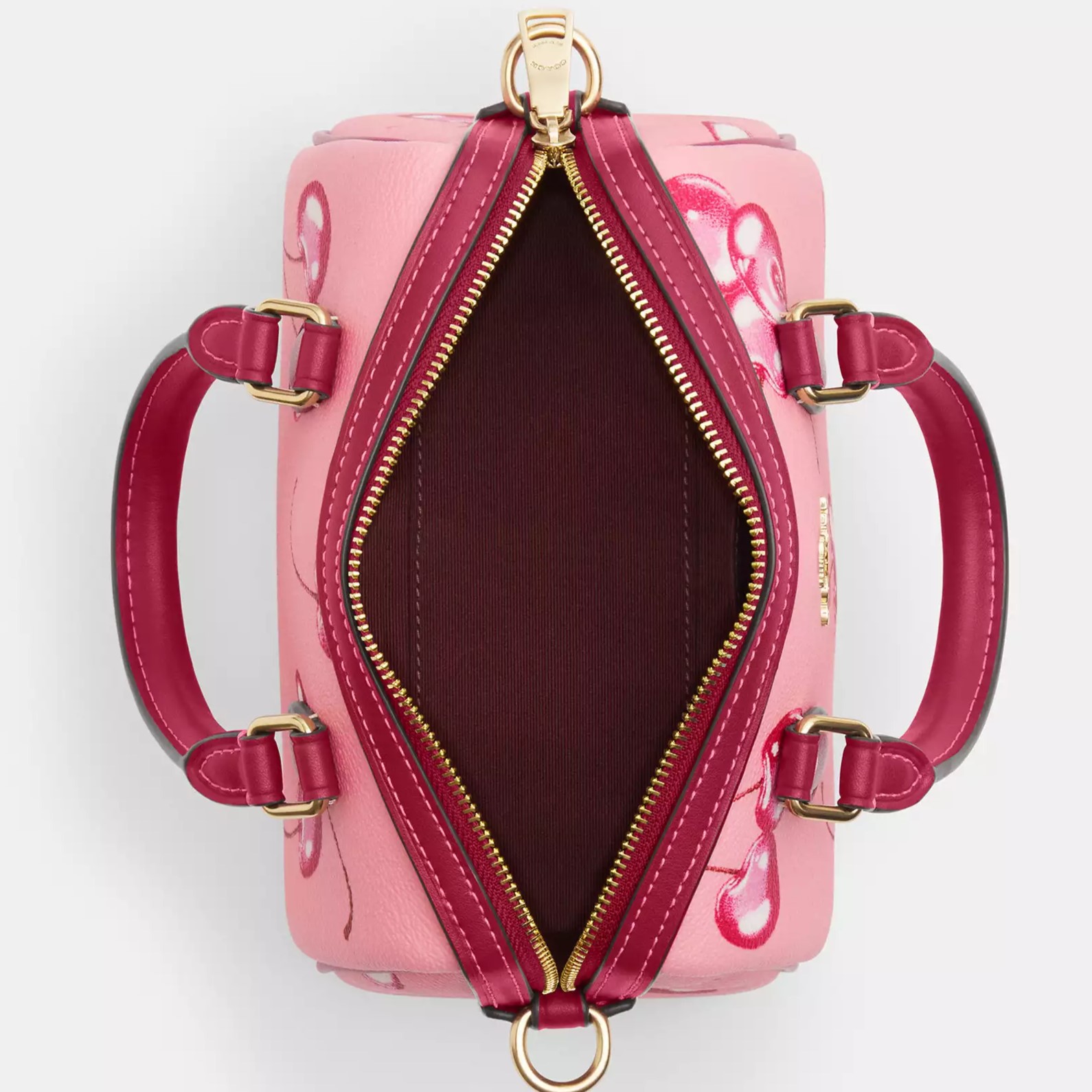Túi Coach Mini Rowan Crossbody in Cherry Print Flower Pink Bright Violet CR245 1