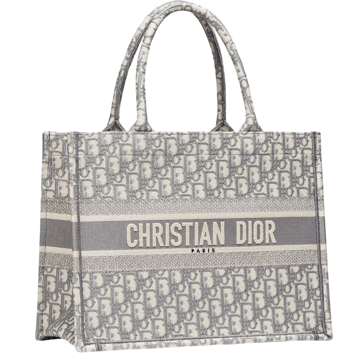 Túi xách nữ Medium Christian Dior Book Tote Ecru and Gray Dior Oblique Embroidery 4
