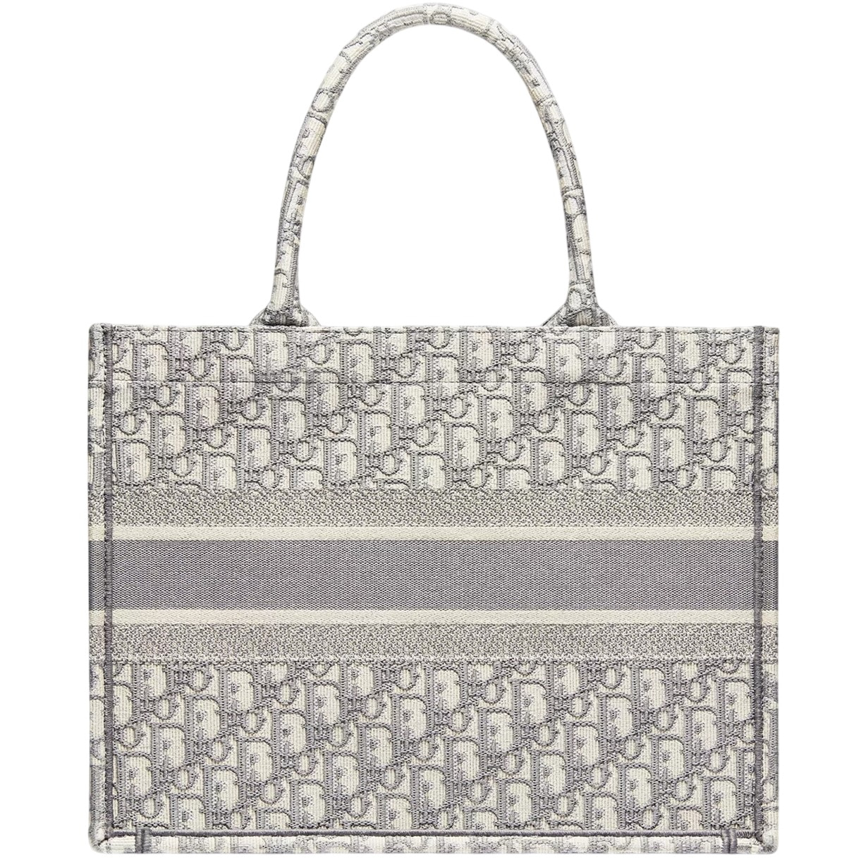 Túi xách nữ Medium Christian Dior Book Tote Ecru and Gray Dior Oblique Embroidery 6