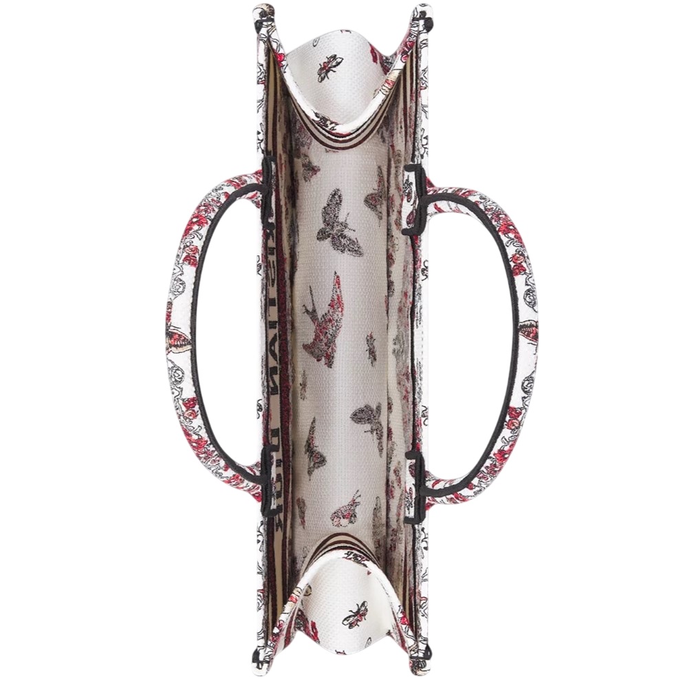 Túi xách nữ Dioramour Medium Dior Book Tote Latte Embroidery with Multicolor Motif 3
