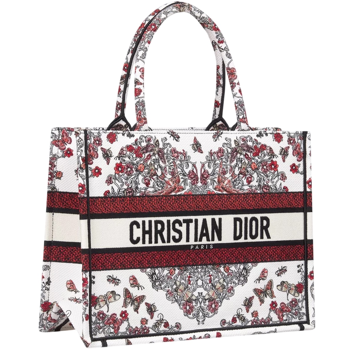 Túi xách nữ Dioramour Medium Dior Book Tote Latte Embroidery with Multicolor Motif 4