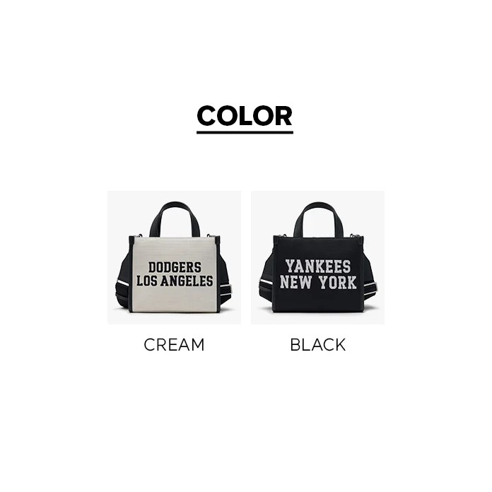 TÚI TOTE MLB VARSITY JACQUARD LA DODGERS 3AORS024N-07CRM MÀU ĐEN XÁM 8