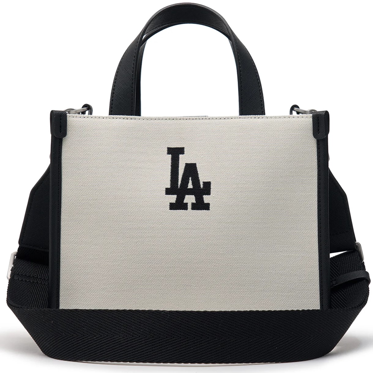 TÚI TOTE MLB VARSITY JACQUARD LA DODGERS 3AORS024N-07CRM MÀU ĐEN XÁM 7