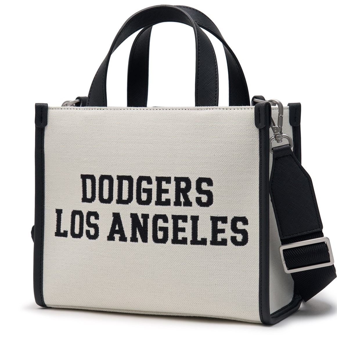 TÚI TOTE MLB VARSITY JACQUARD LA DODGERS 3AORS024N-07CRM MÀU ĐEN XÁM 9