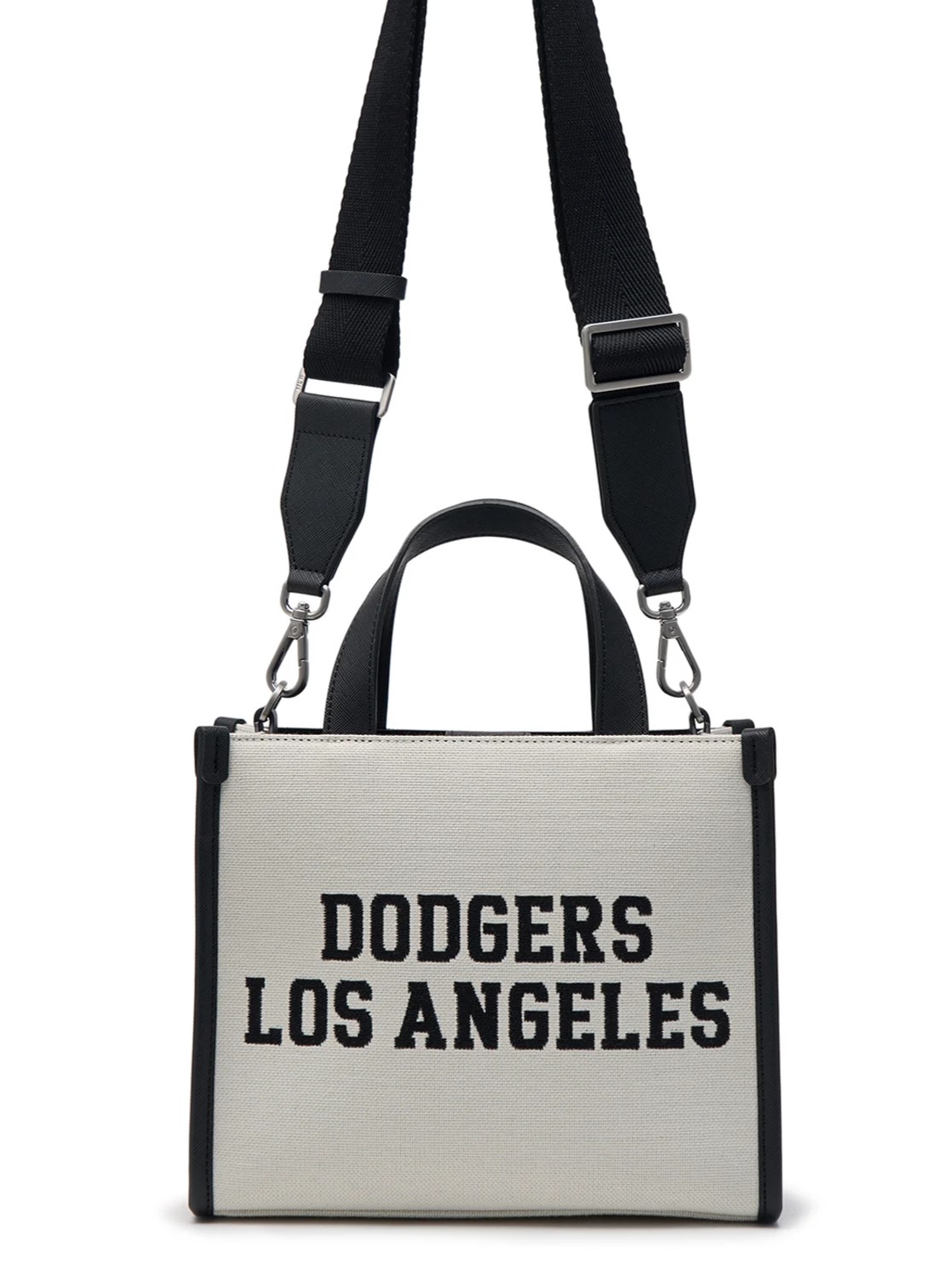 TÚI TOTE MLB VARSITY JACQUARD LA DODGERS 3AORS024N-07CRM MÀU ĐEN XÁM 12