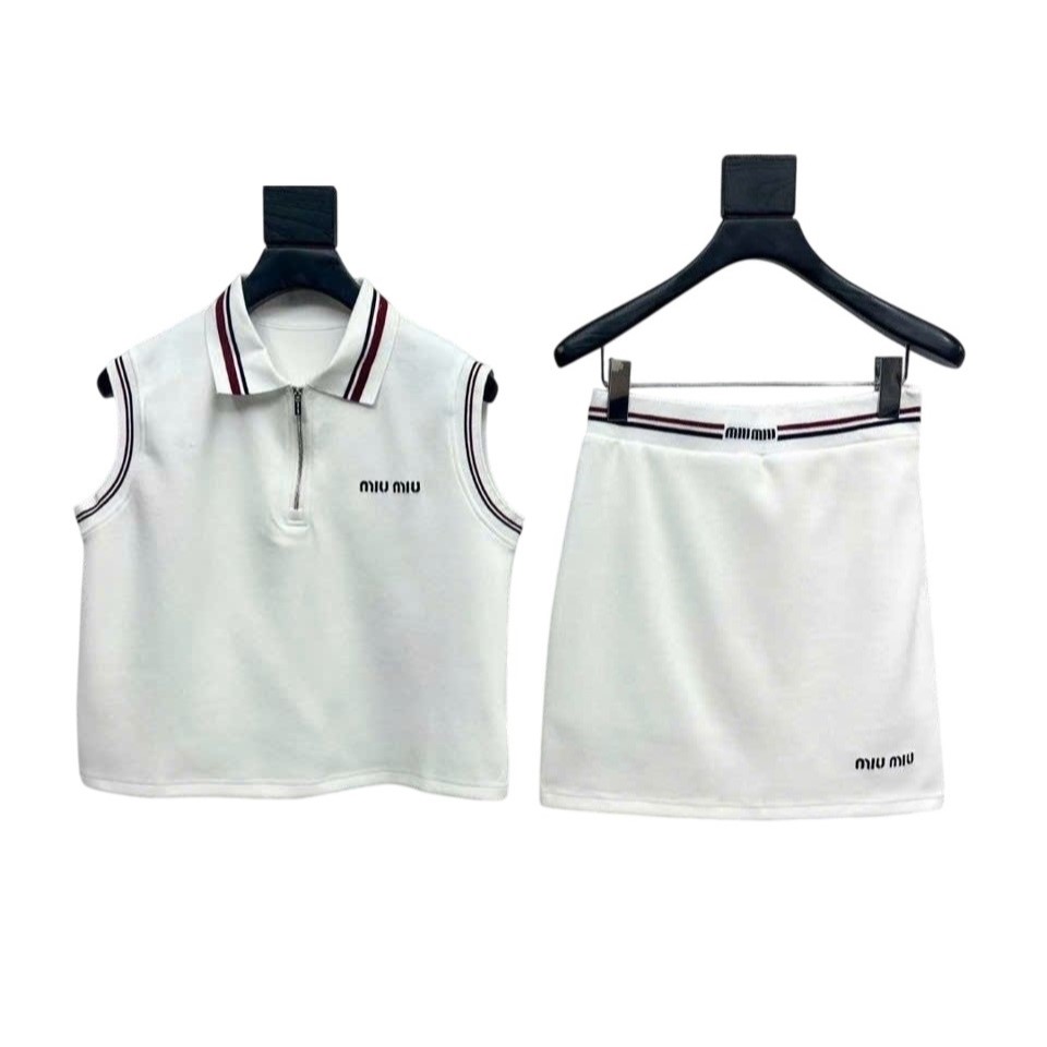 Set bộ nữ áo sát nách váy ôm ngắn Miu Miu 10