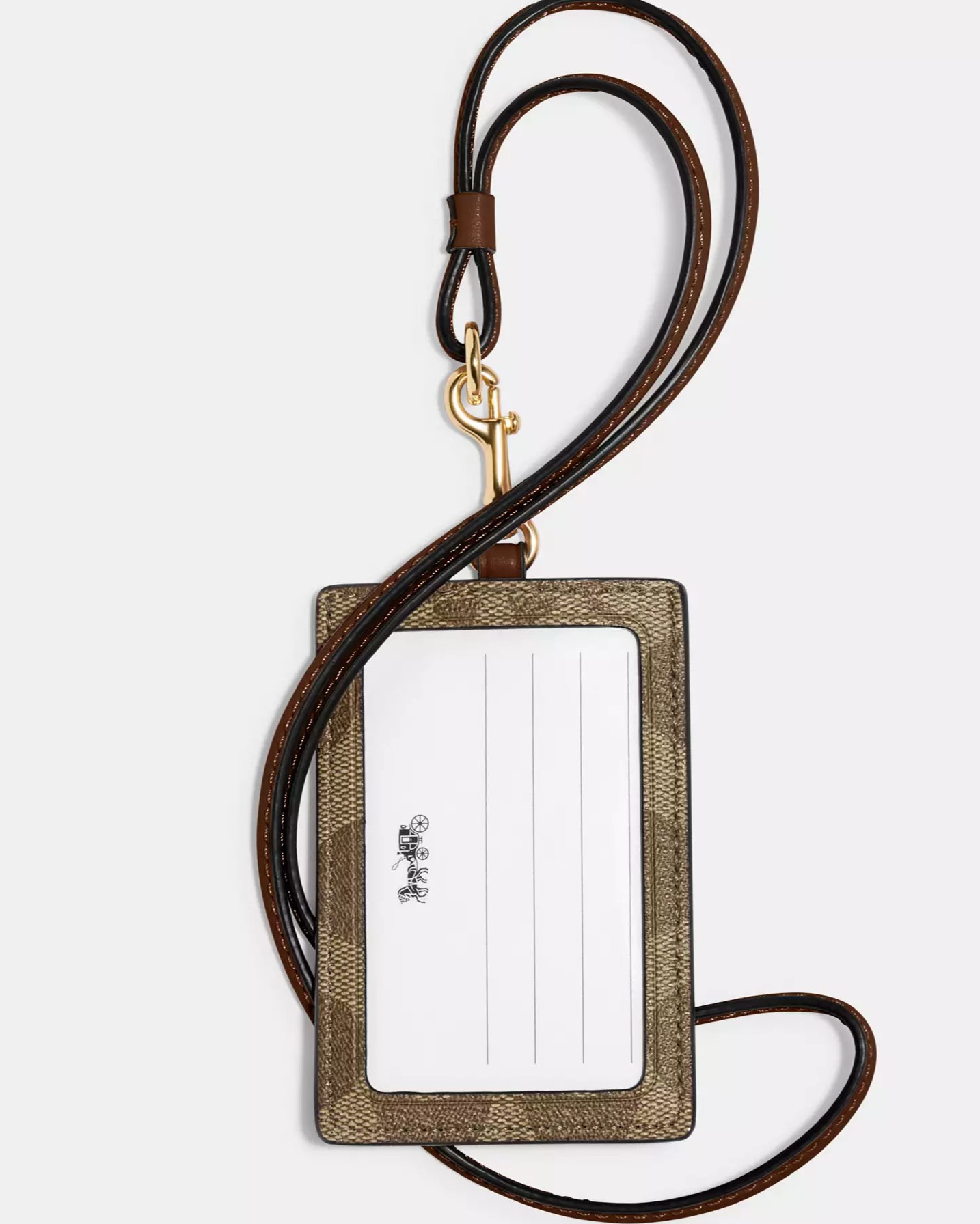 Dây đeo thẻ Coach ID Lanyard Signature Canvas Saddle 63274 3