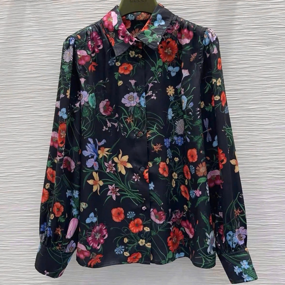 Áo sơ mi lụa Gucci Printed silk twill shirt 3